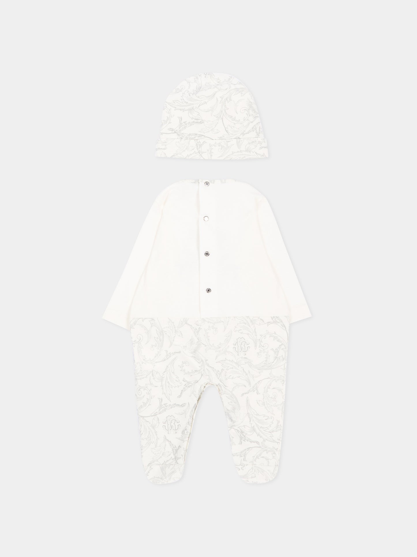 Set tutina avorio per neonati con logo,Roberto Cavalli Kids,CLA26031TU AV.PERLA/A