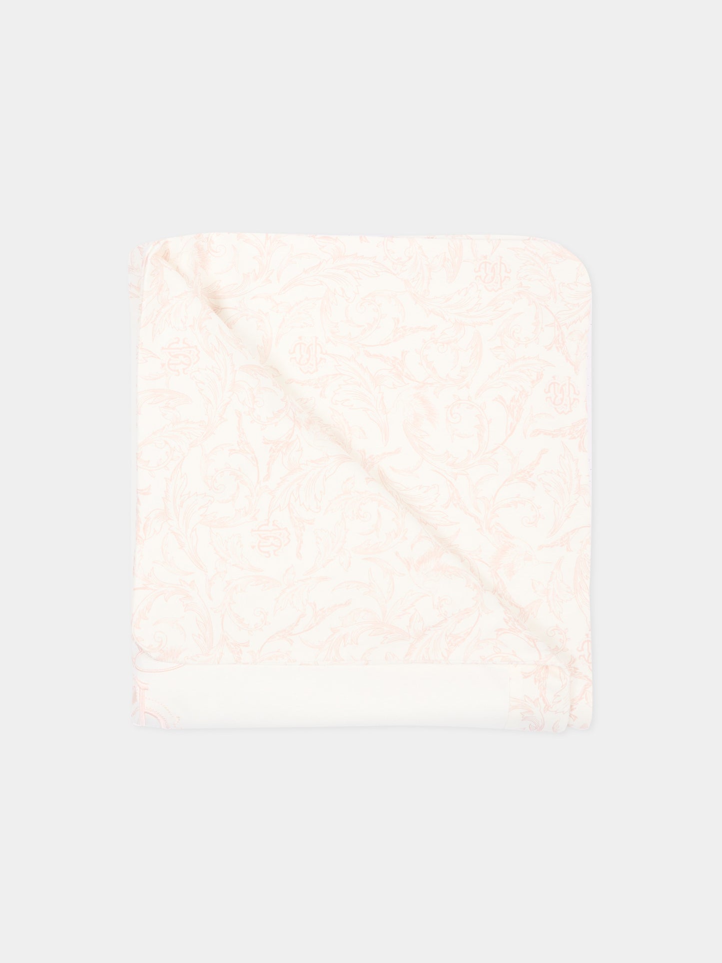 Coperta rosa per neonata con logo,Roberto Cavalli Kids,CLA26022CE AVV.ROSA