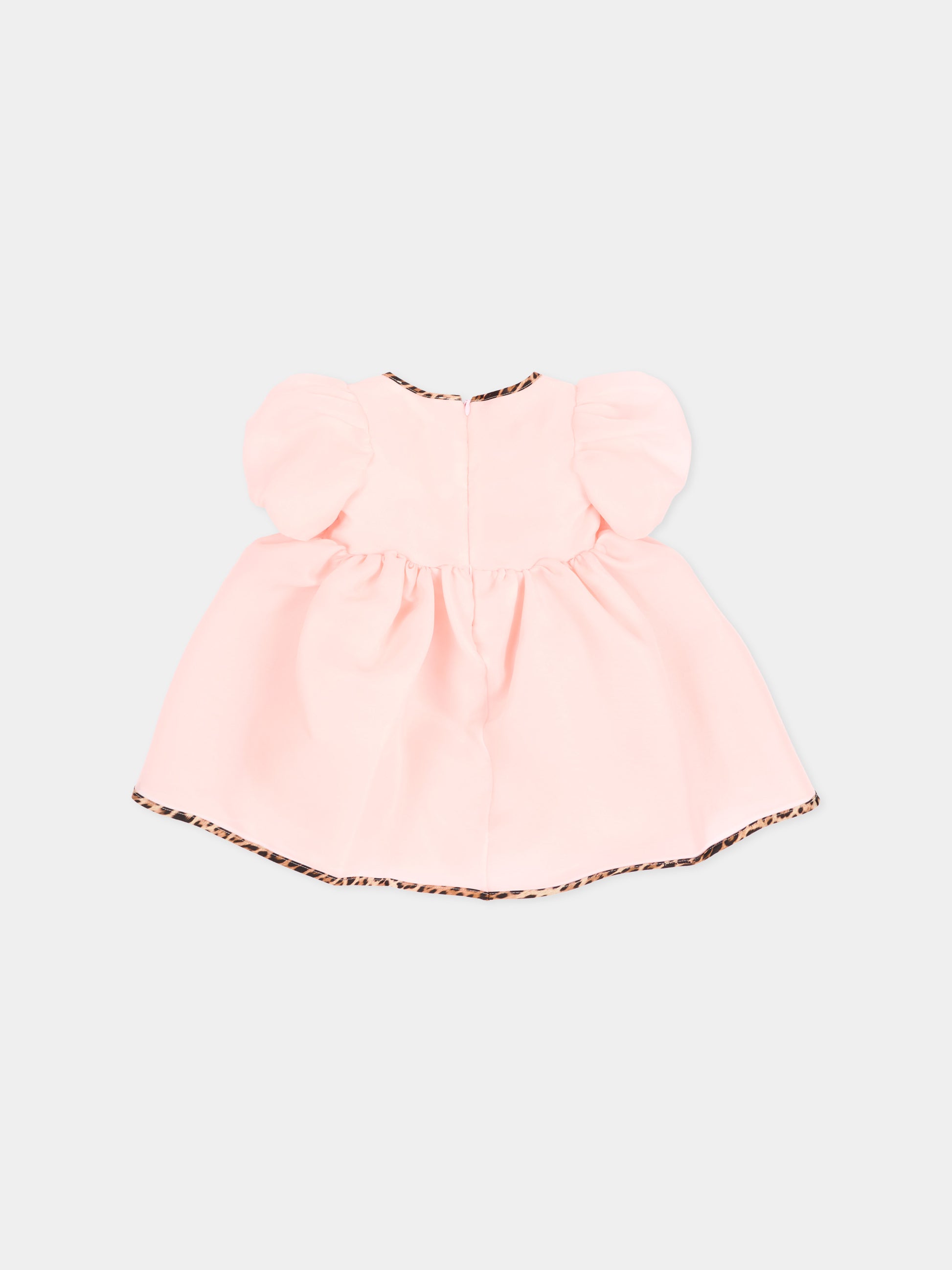 Abito elegante rosa per neonata profili animalier,Roberto Cavalli Kids,CIA26015VE PINK_H/G.N