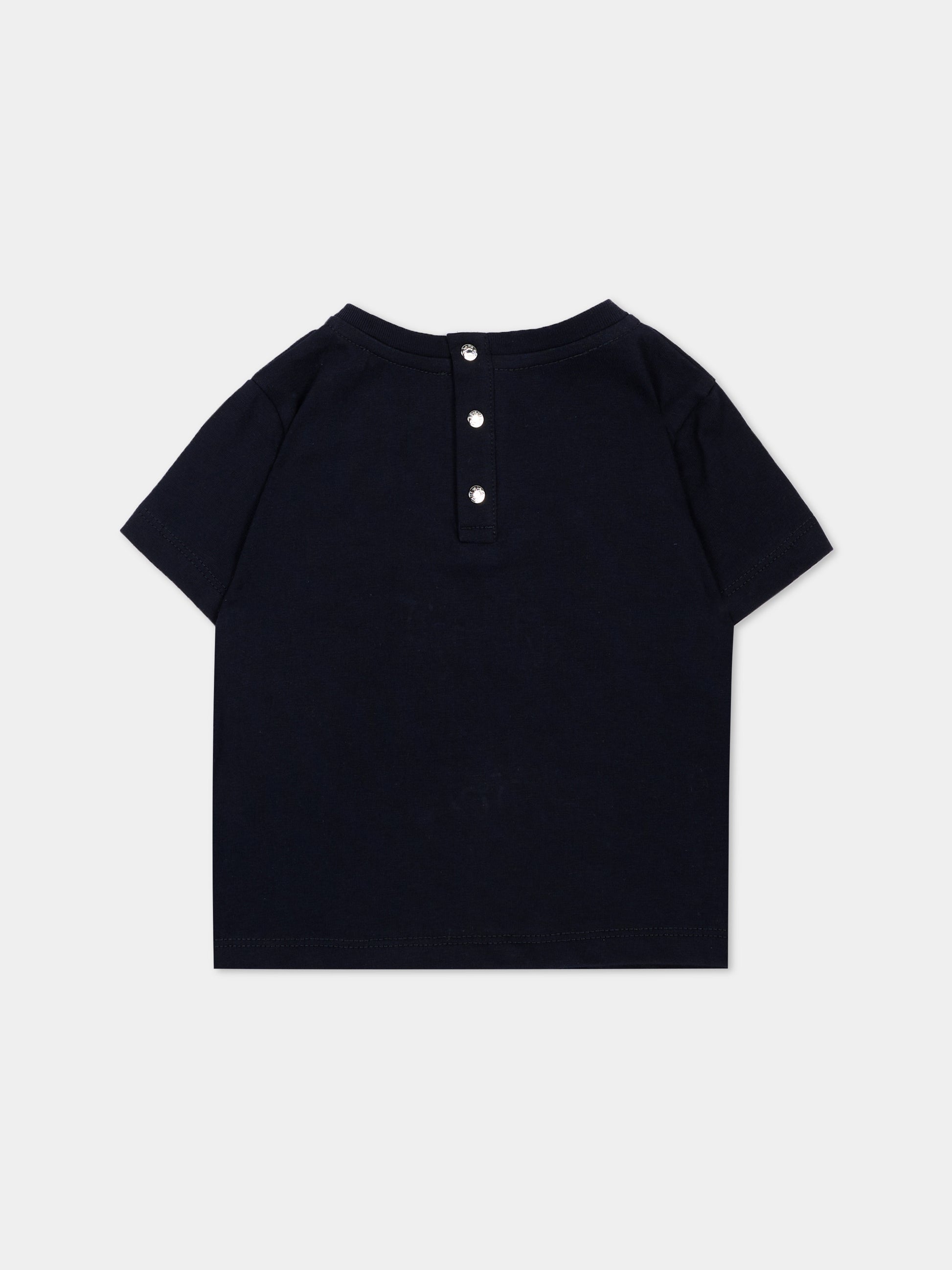 T-Shirt blu per neonato con logo,Roberto Cavalli Kids,CIA26106TS BLUE_MEDVL