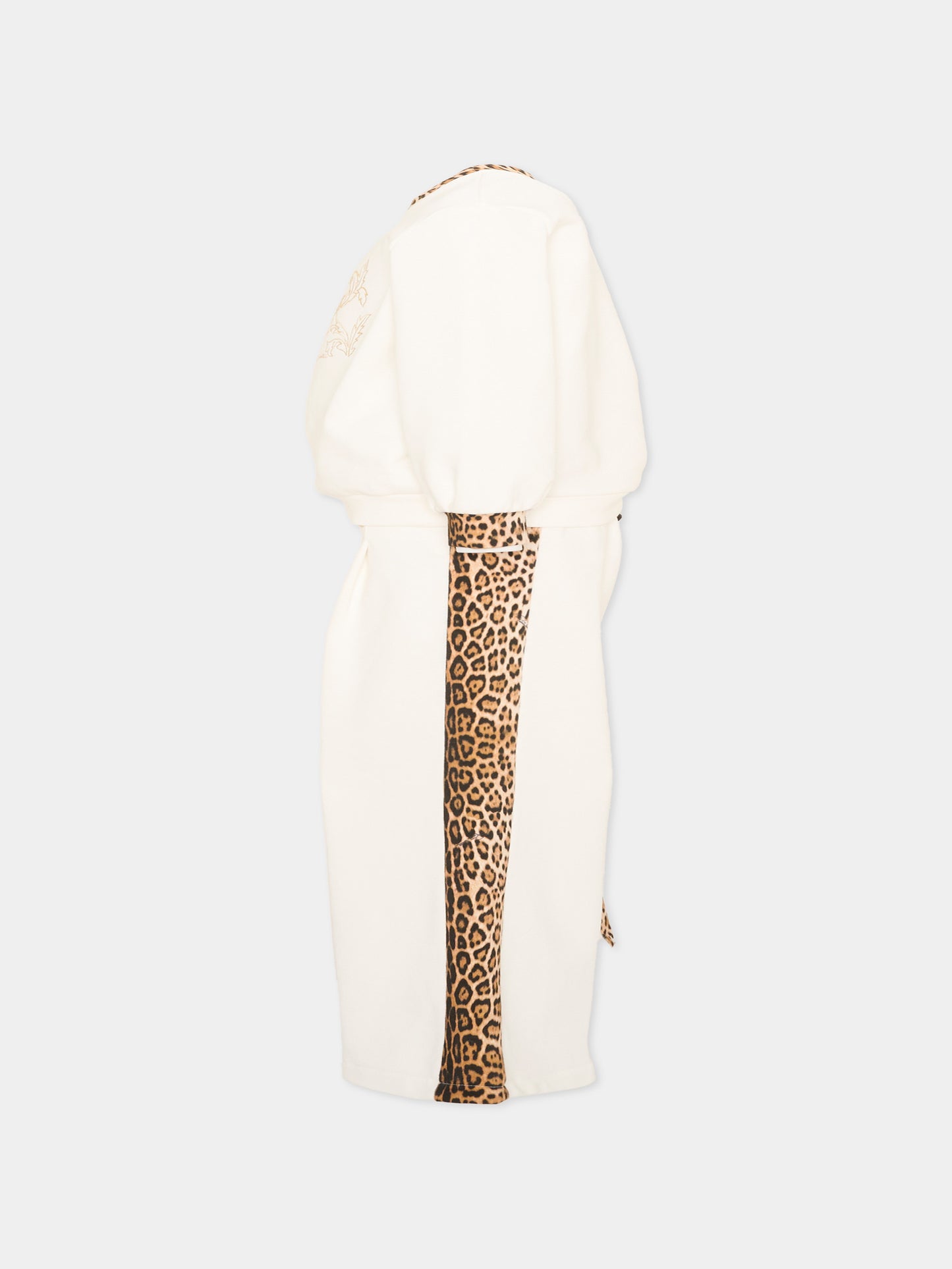 Completo sportivo avorio per bambina animalier,Roberto Cavalli Kids,CGA26157CF AVOR.CC/GN