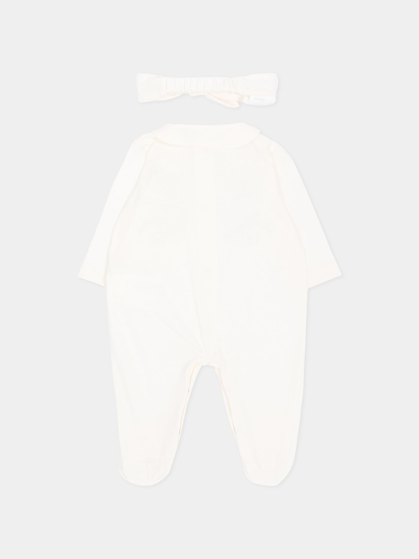 Set tutina avorio per neonati con ricamo,Roberto Cavalli Kids,CLA26030TU AVORIO_C.C