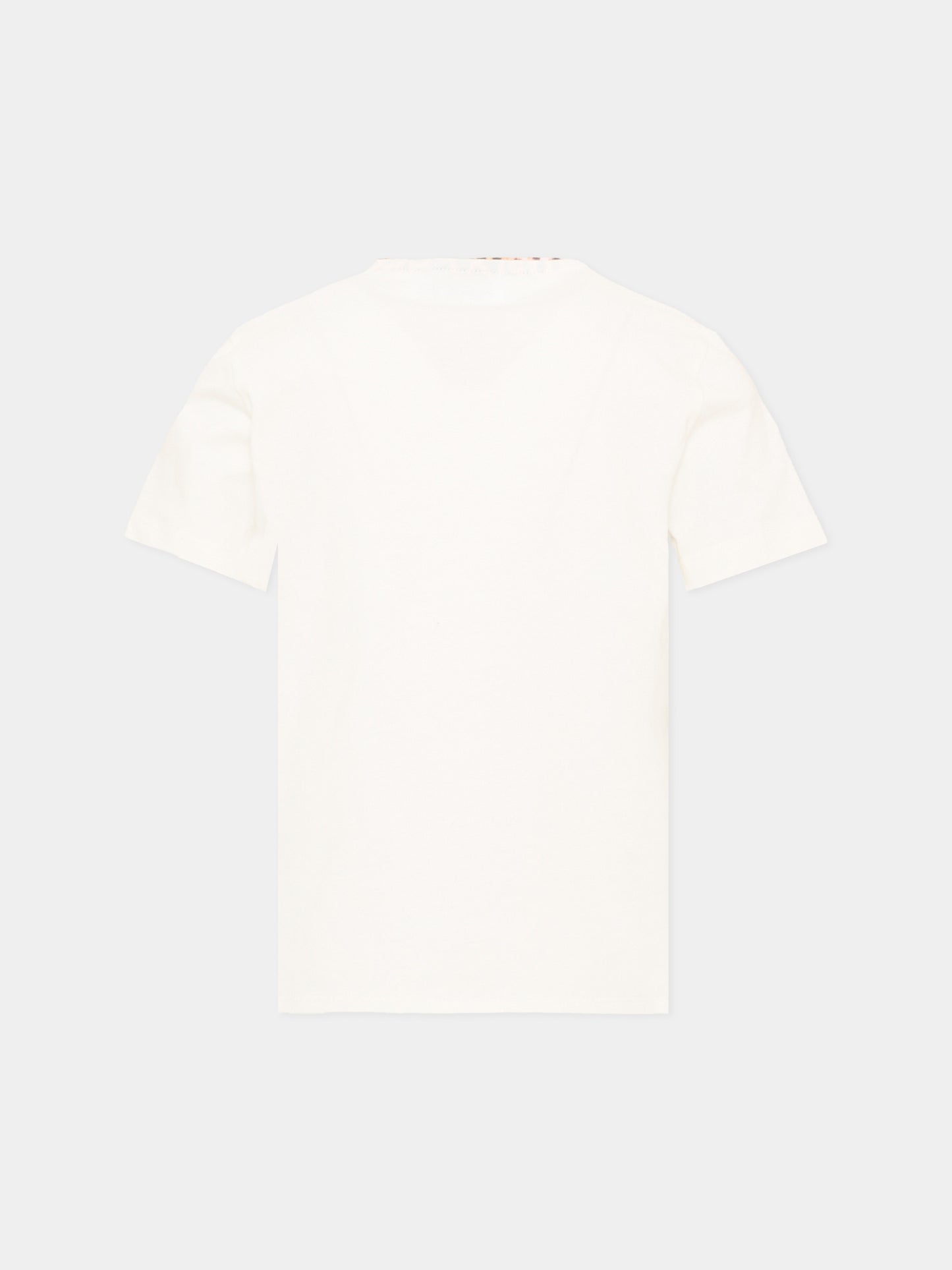 T-shirt avorio per bambina con logo,Roberto Cavalli Kids,CGA26046TS AVORIO_C.C