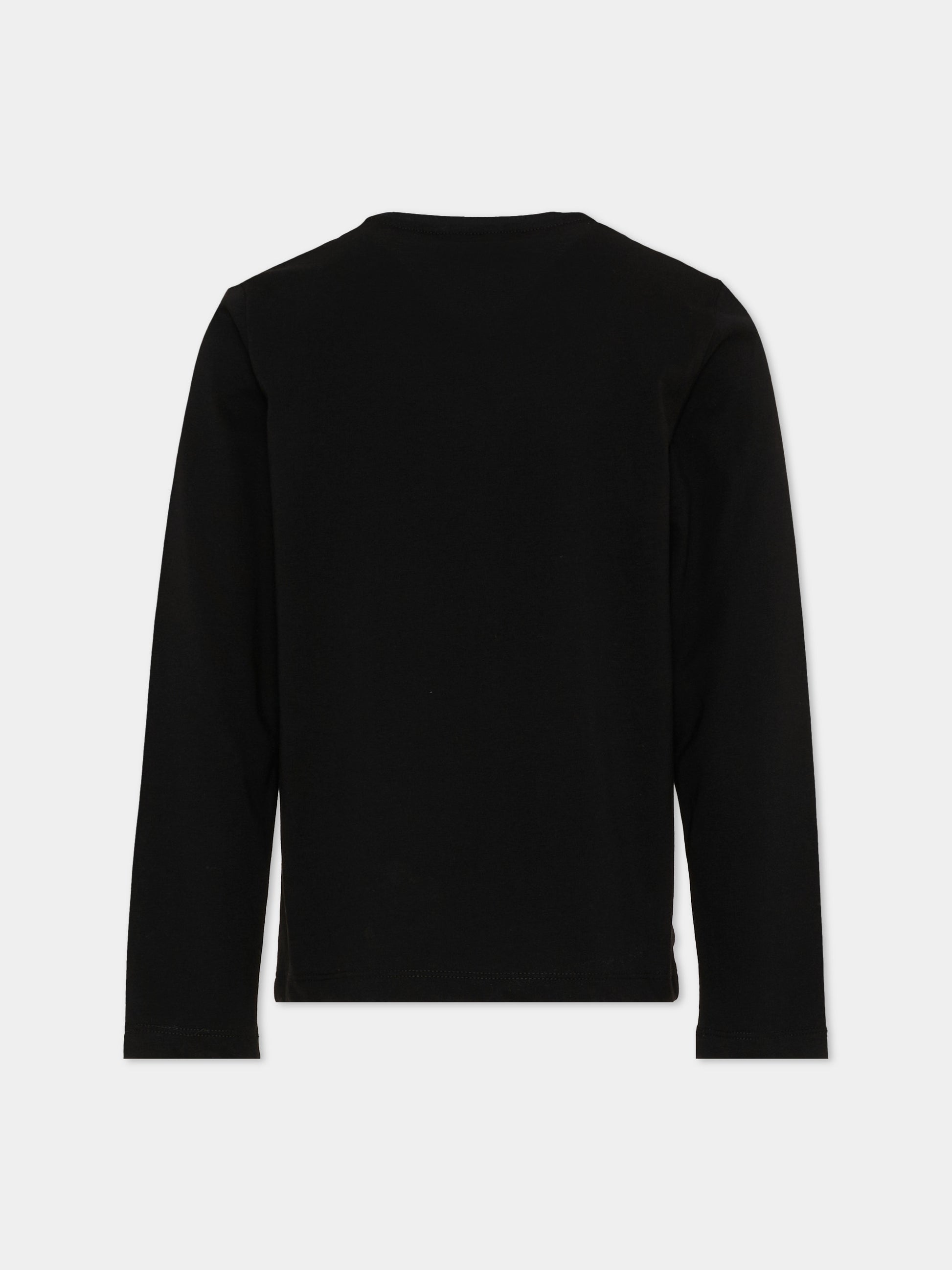 T-Shirt nera per bambini con logo,Roberto Cavalli Kids,CGA26112TS BLACK
