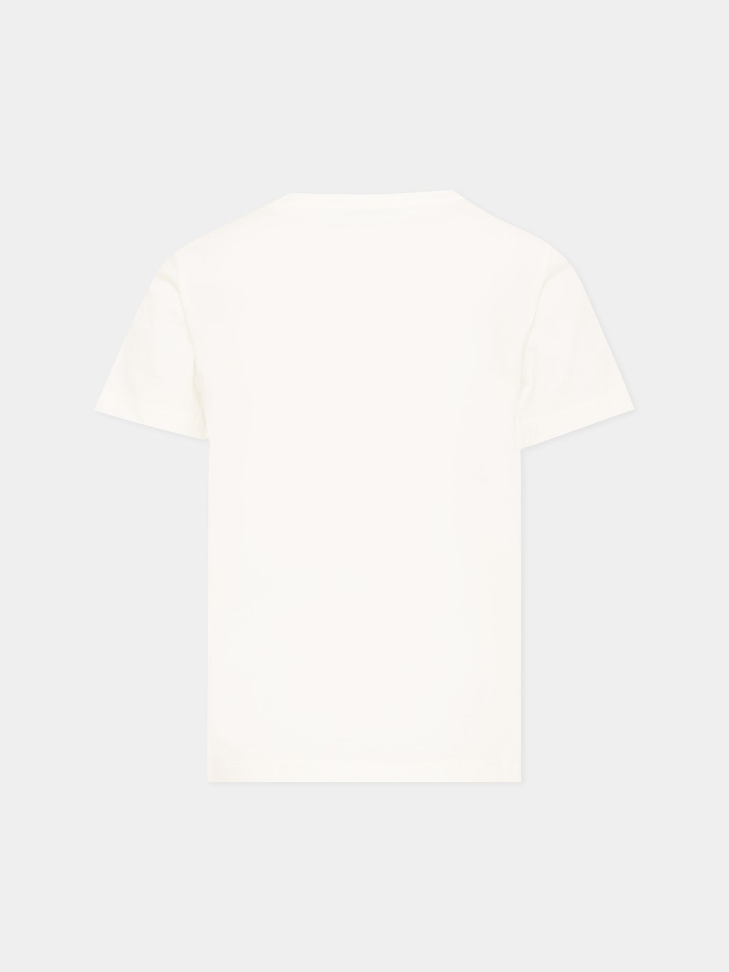 T-Shirt avorio per bambina con logo,Roberto Cavalli Kids,CGA26107TS AVORIO_C.C