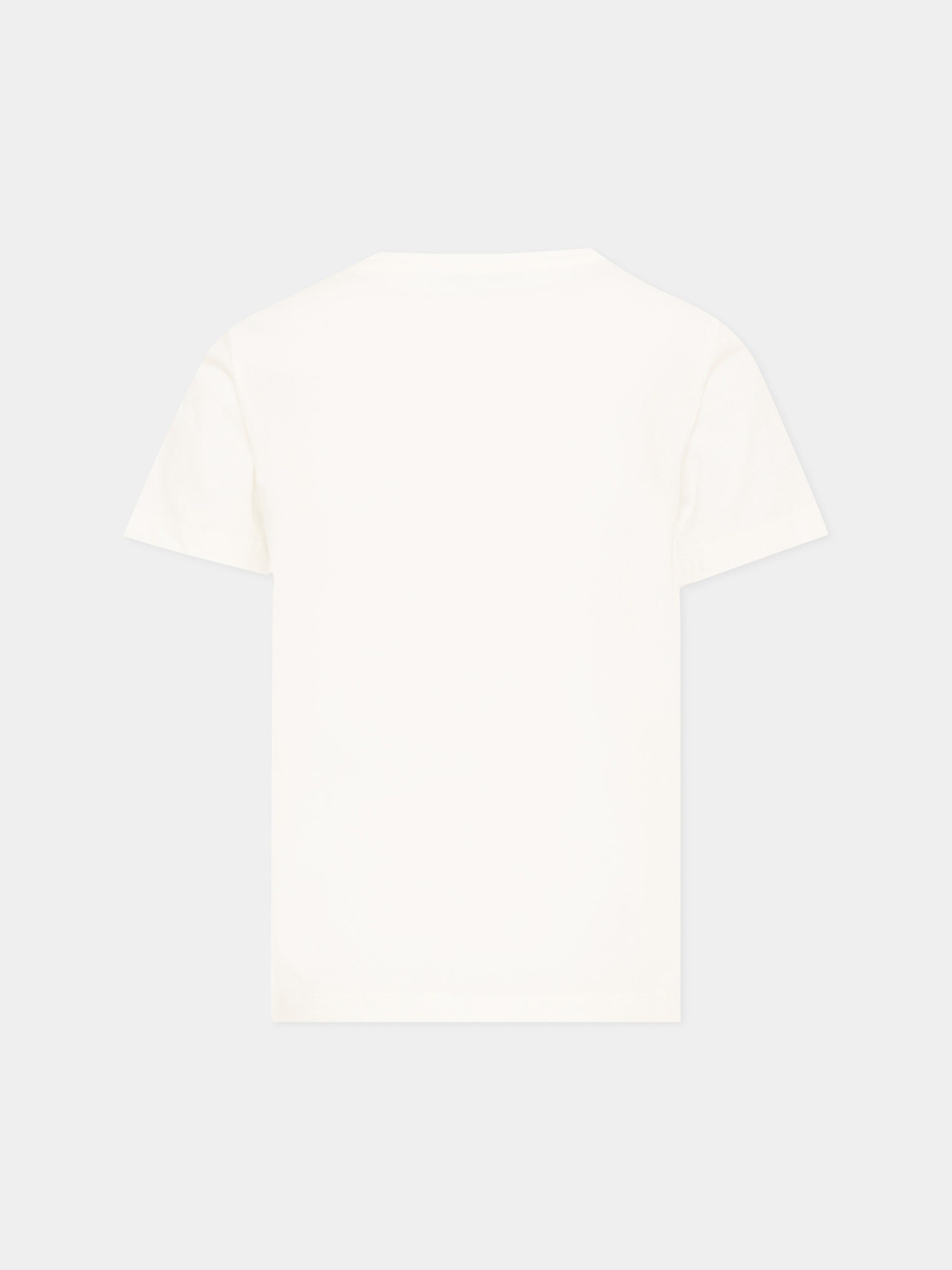 T-Shirt avorio per bambina con logo,Roberto Cavalli Kids,CGA26107TS AVORIO_C.C
