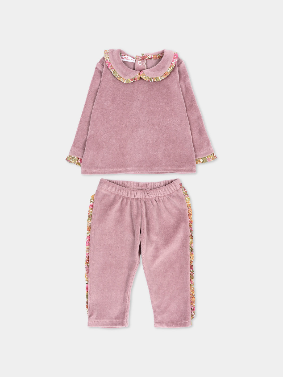 Completo nascita viola per neonata con dettagli Liberty,Pesciolino Rosso,TUTINA SPCN S 263