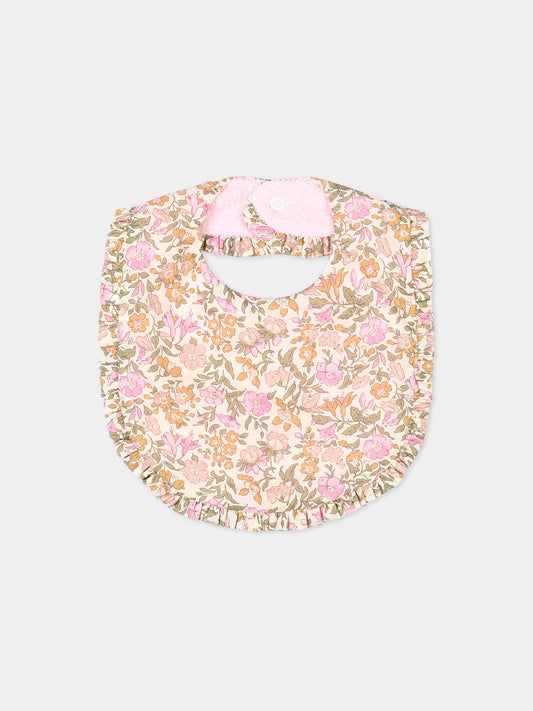 Bavoir rose Liberty pour Bébé Fille