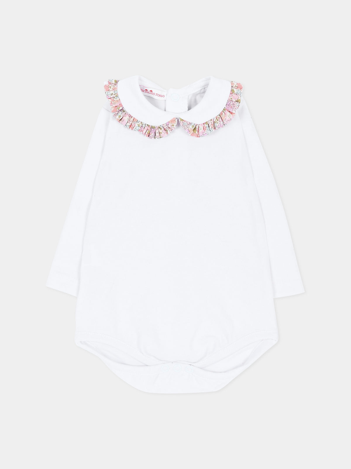 Body bianco per neonata con colletto Liberty,Pesciolino Rosso,BD03 S 264