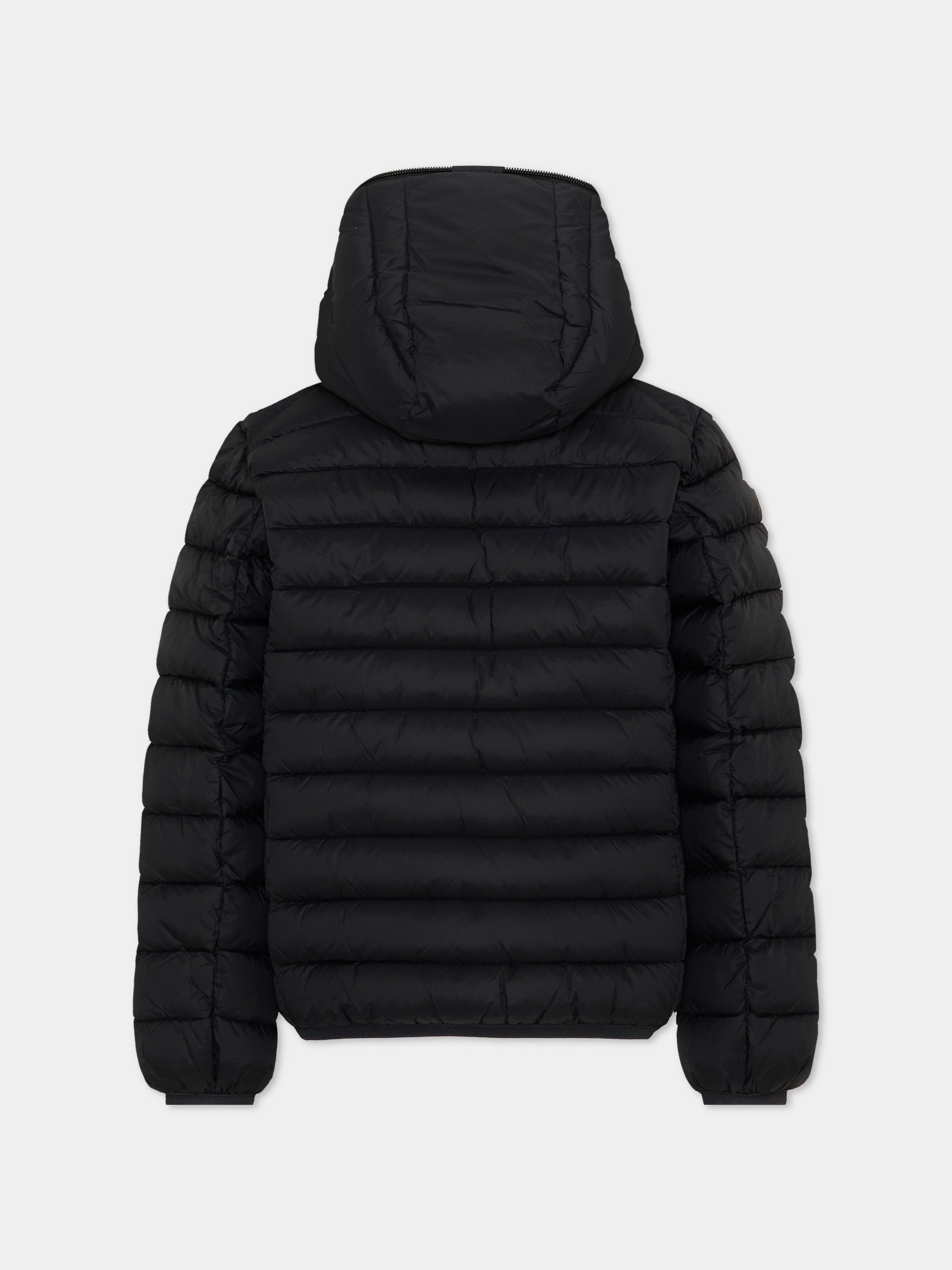 Piumino nero Dony per bambino con patch logo,Save The Duck Kids,J30650B GIGA23 10000