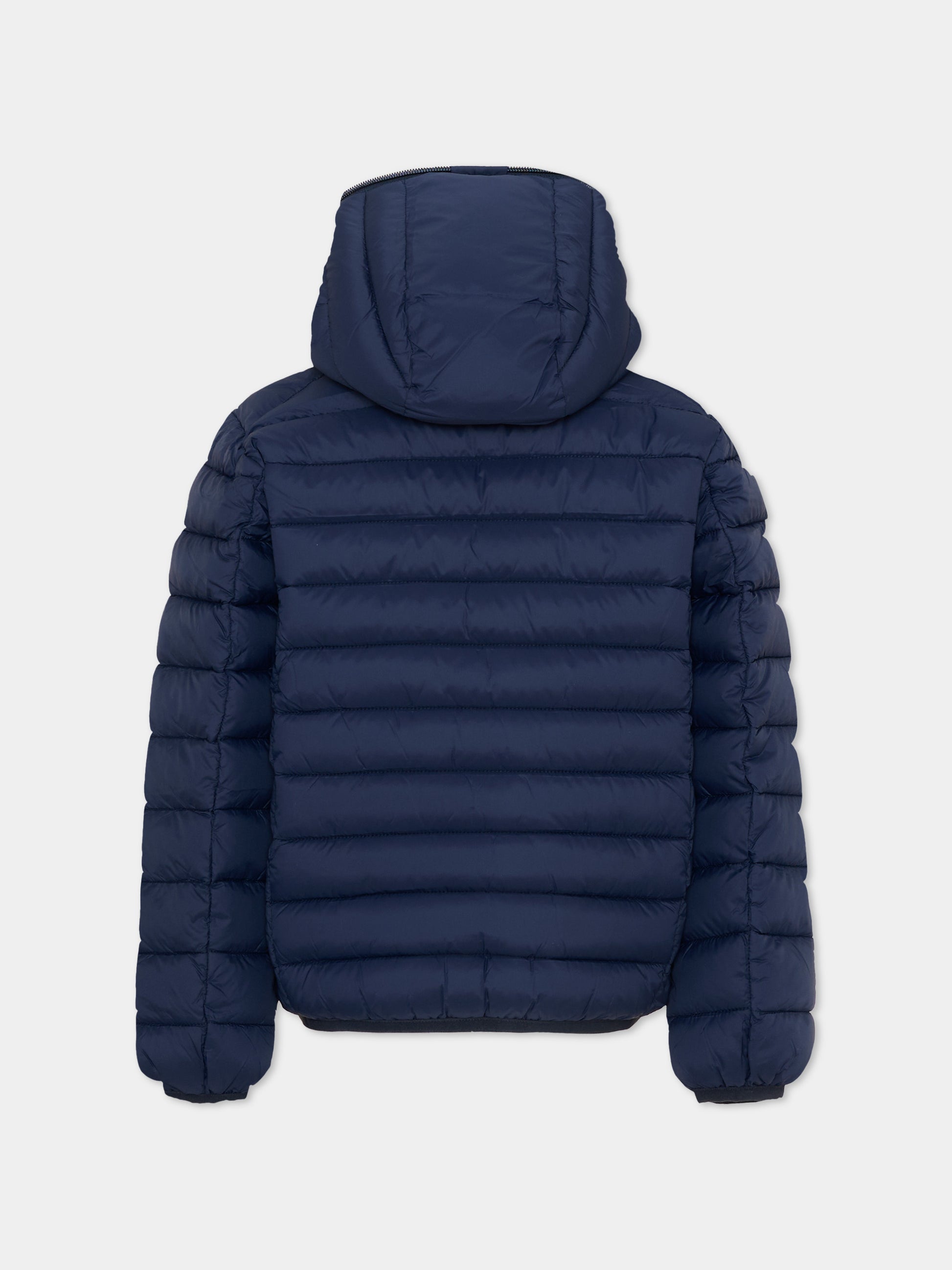 Piumino blu Dony per bambino con patch logo,Save The Duck Kids,J30650B GIGA23 90000