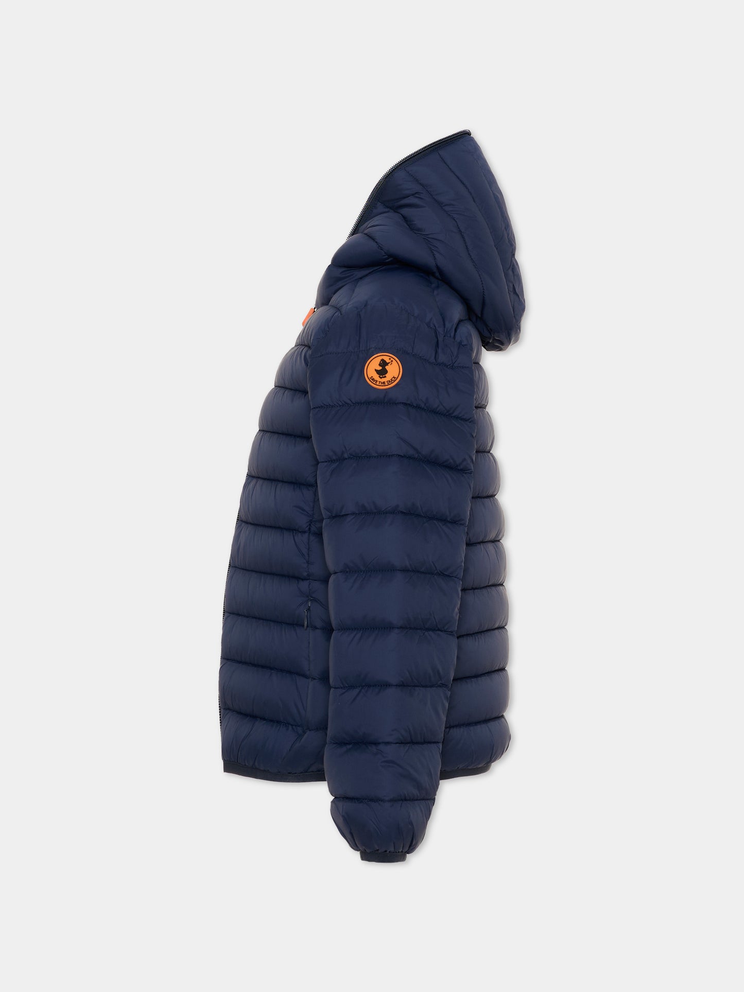 Piumino blu Dony per bambino con patch logo,Save The Duck Kids,J30650B GIGA23 90000