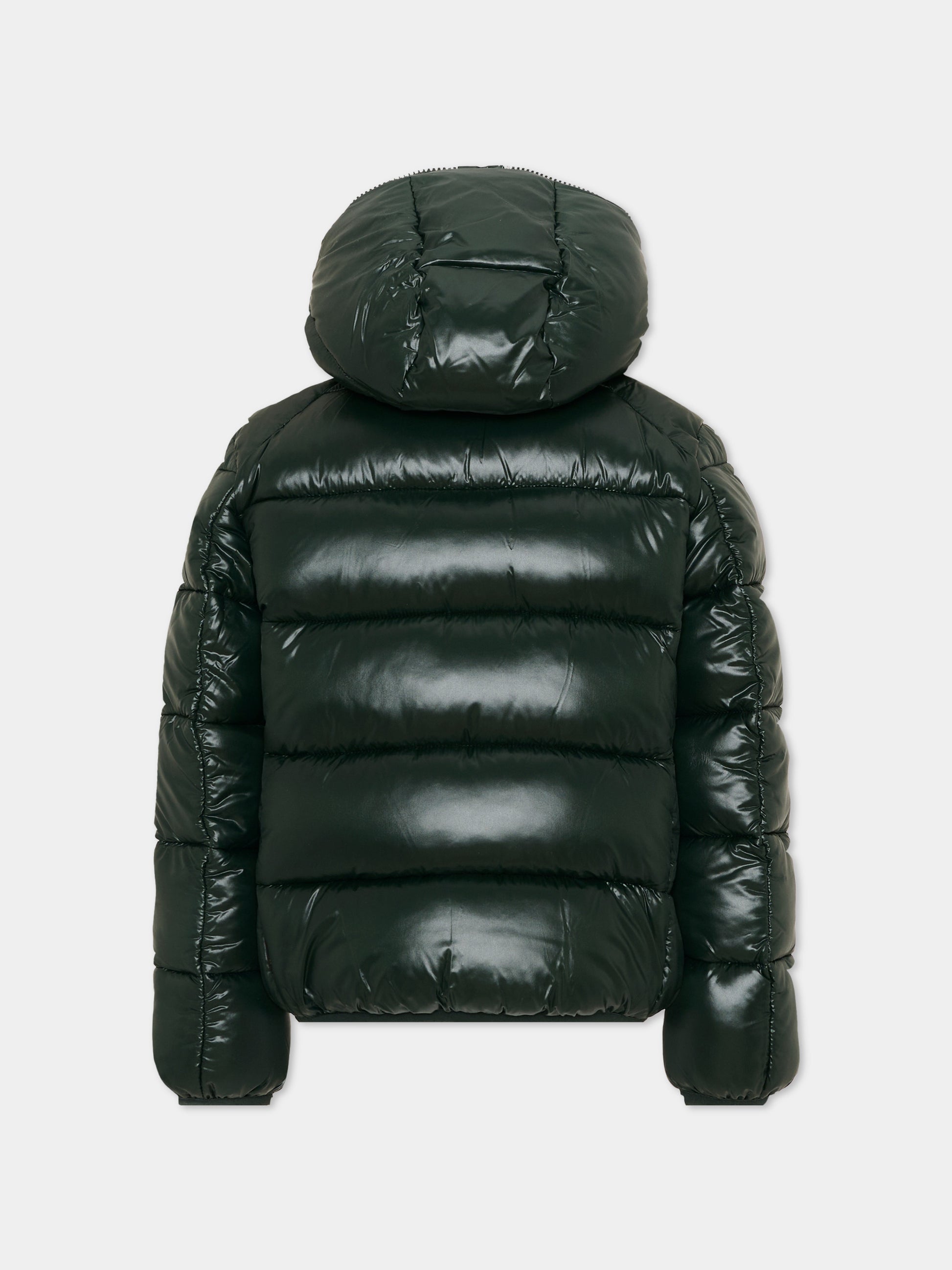 Piumino verde Artie per bambino con patch logo,Save The Duck Kids,J31280B LOVE21 50083