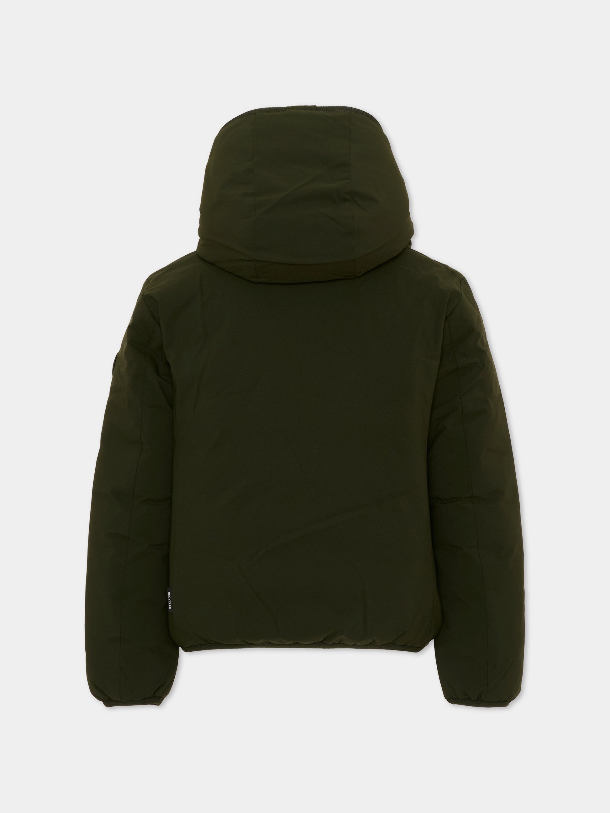 Piumino Oliver verde per bambini con logo,Save The Duck Kids,J33600B MATT21 50071