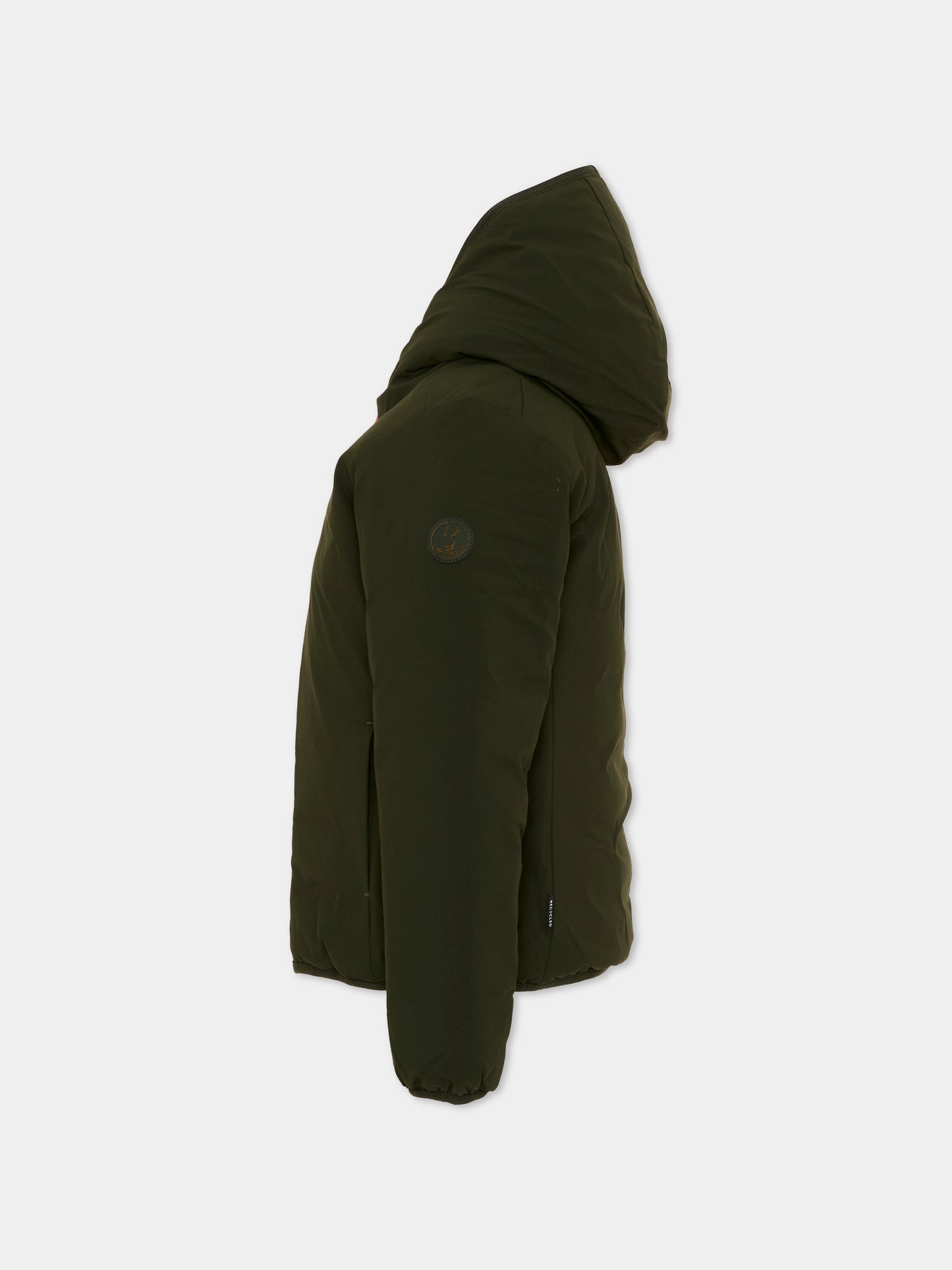 Piumino Oliver verde per bambini con logo,Save The Duck Kids,J33600B MATT21 50071