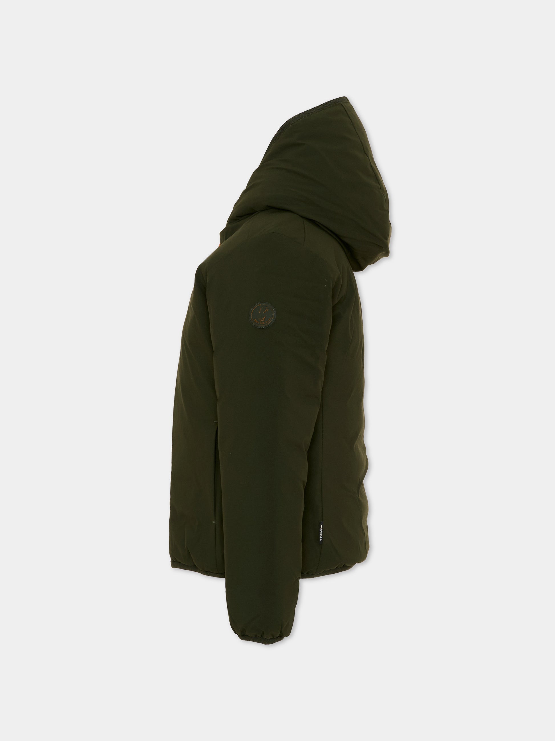 Piumino Oliver verde per bambini con logo,Save The Duck Kids,J33600B MATT21 50071
