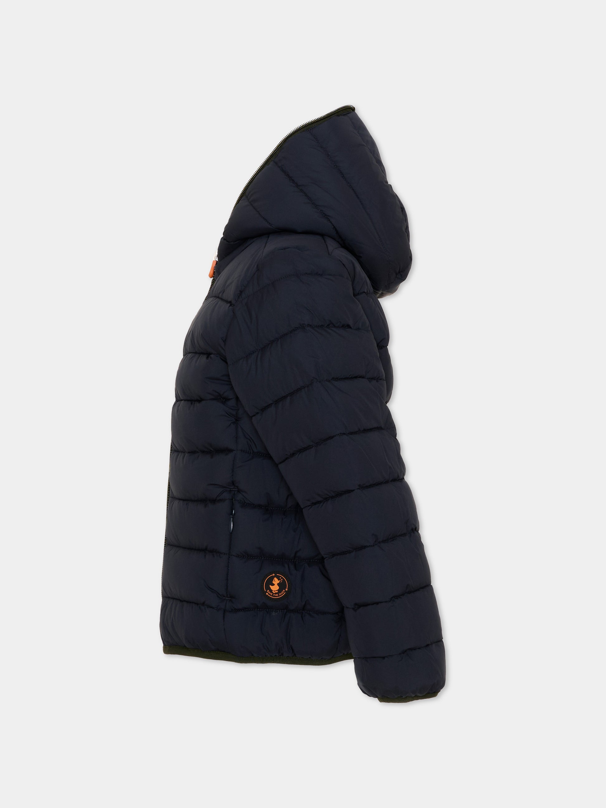Piumino Oliver verde per bambini con logo,Save The Duck Kids,J33600B MATT21 50071