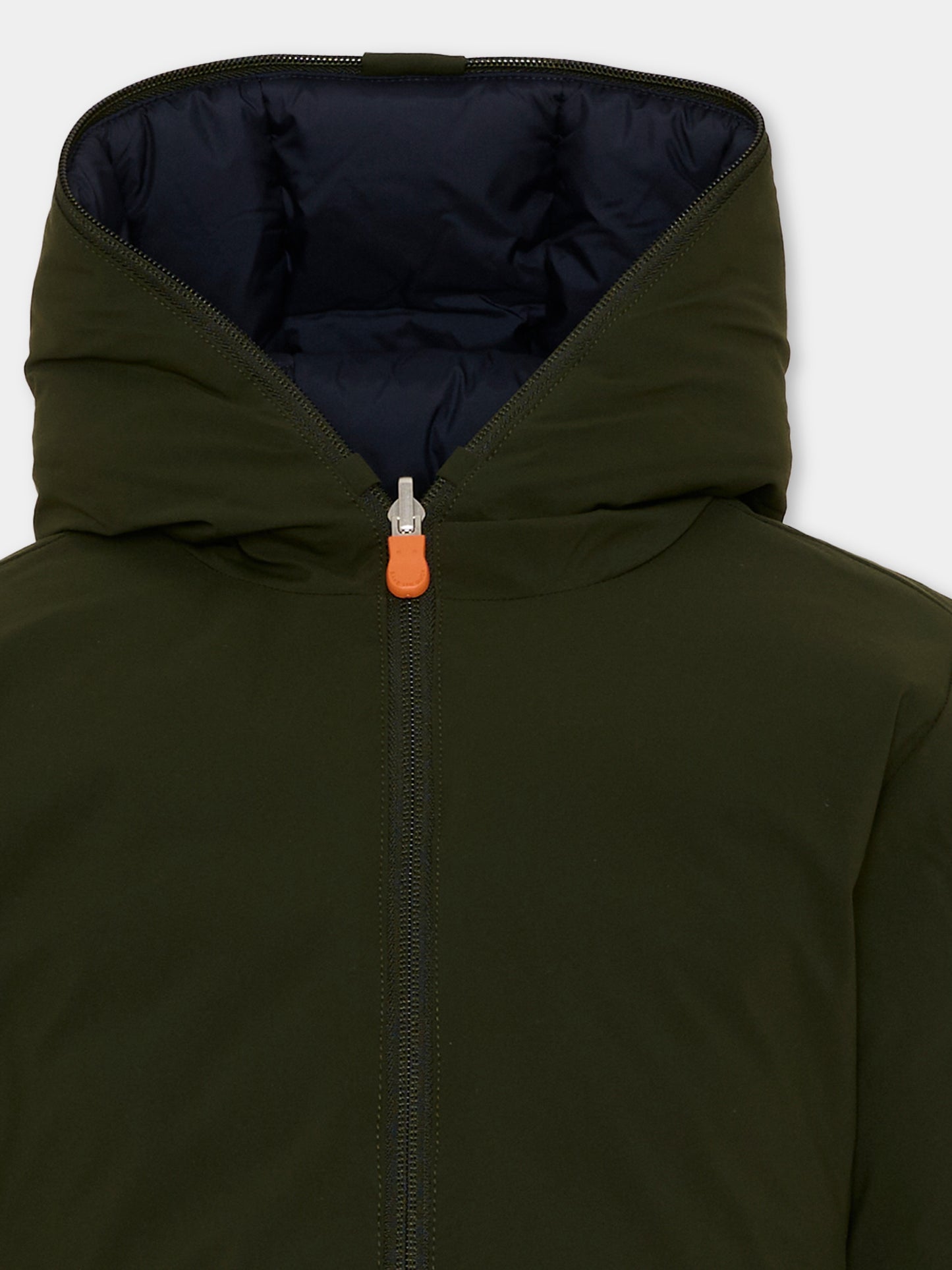 Piumino Oliver verde per bambini con logo,Save The Duck Kids,J33600B MATT21 50071