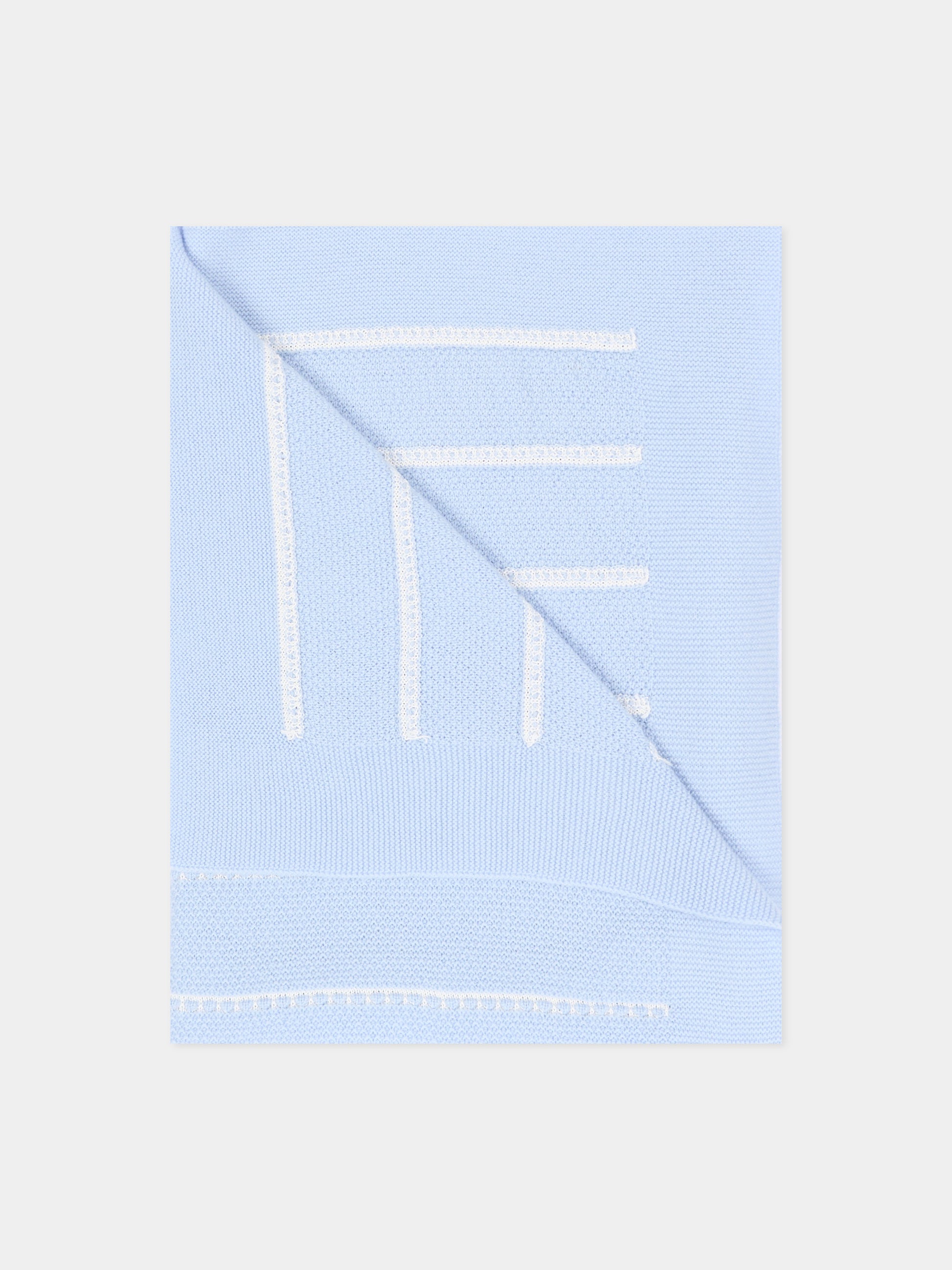 Coperta azzurra per neonato a righe in maglia,Paz Rodríguez,031 113914 2060 H56