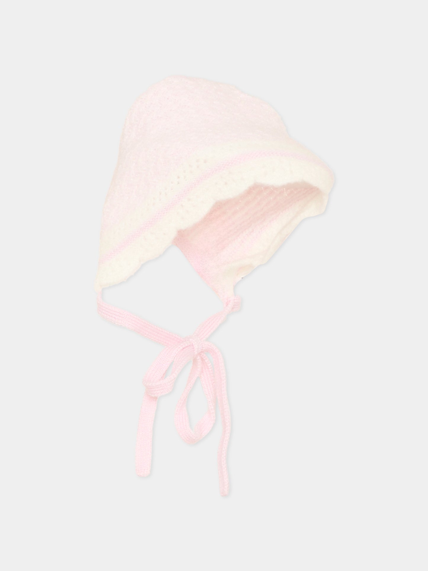 Cuffia rosa con laccetti per neonata,Paz Rodríguez,011 114212 3060 H56