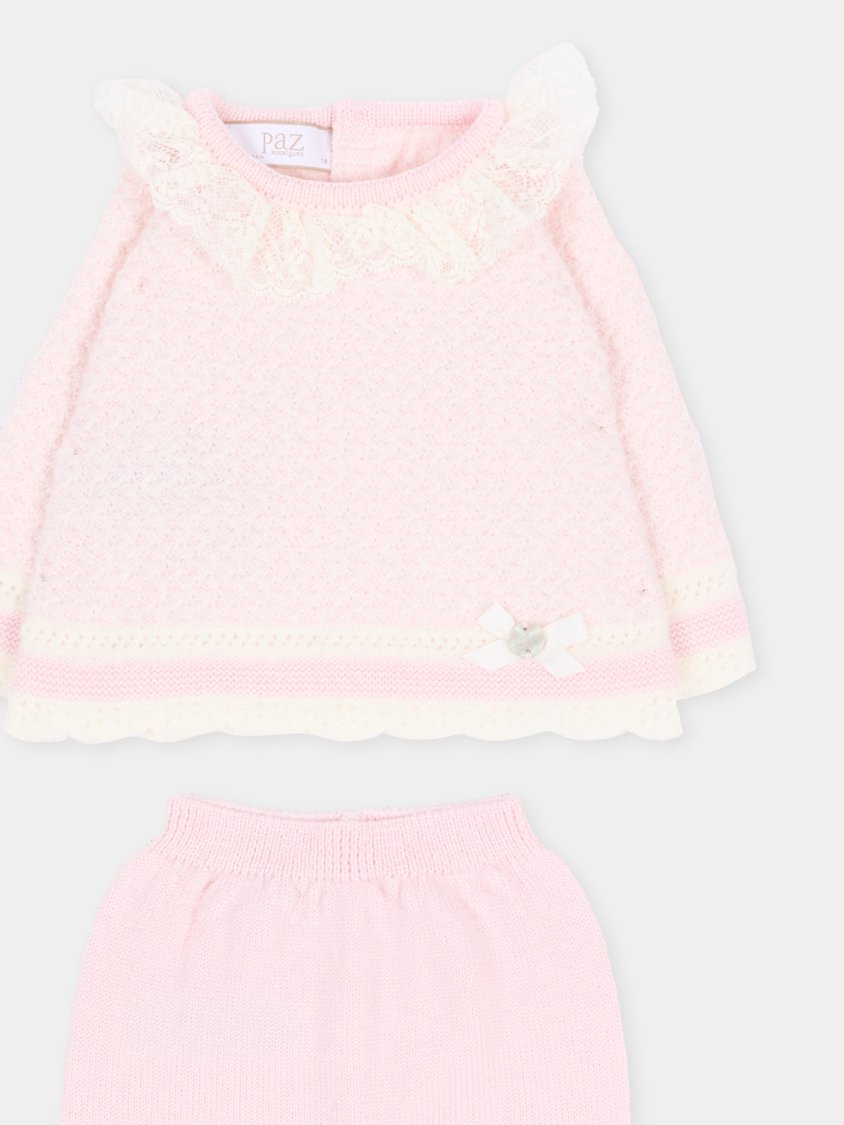 Completo nascita rosa per neonata in maglia,Paz Rodríguez,103 114210 3060 H56