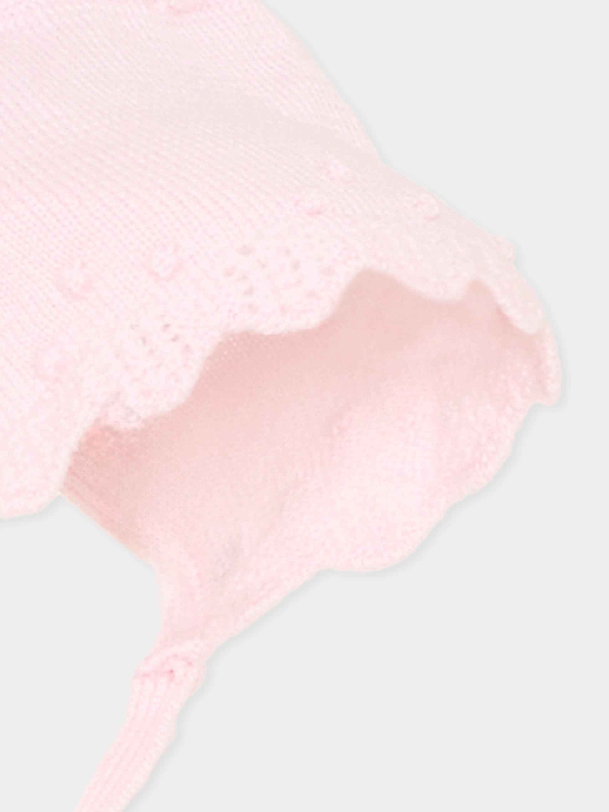 Cuffia rosa con laccetti per neonata,Paz Rodríguez,011 113396 30 H56