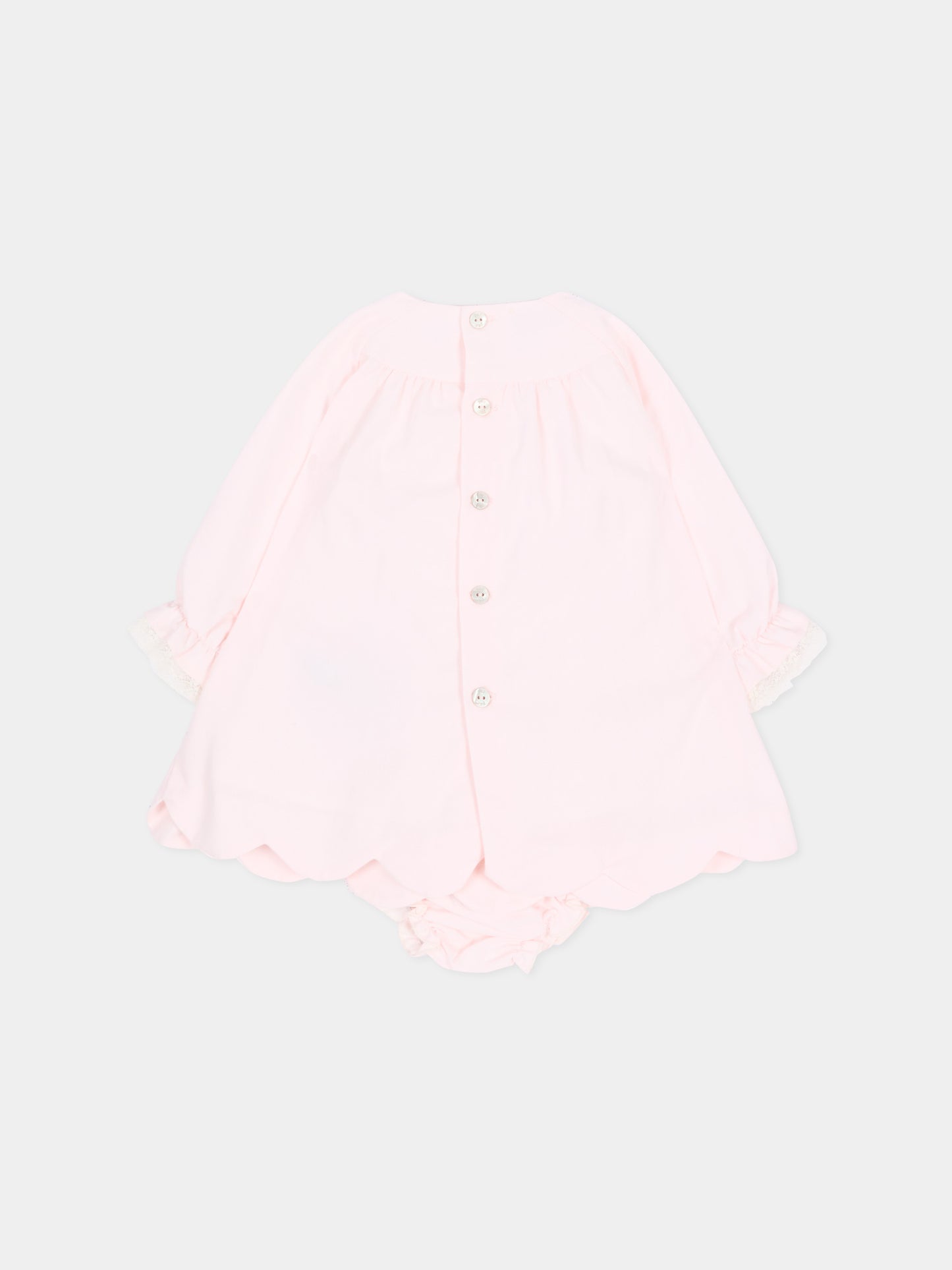 Abito elegante rosa per neonata con pizzo,Paz Rodríguez,104 154222 30 T2153