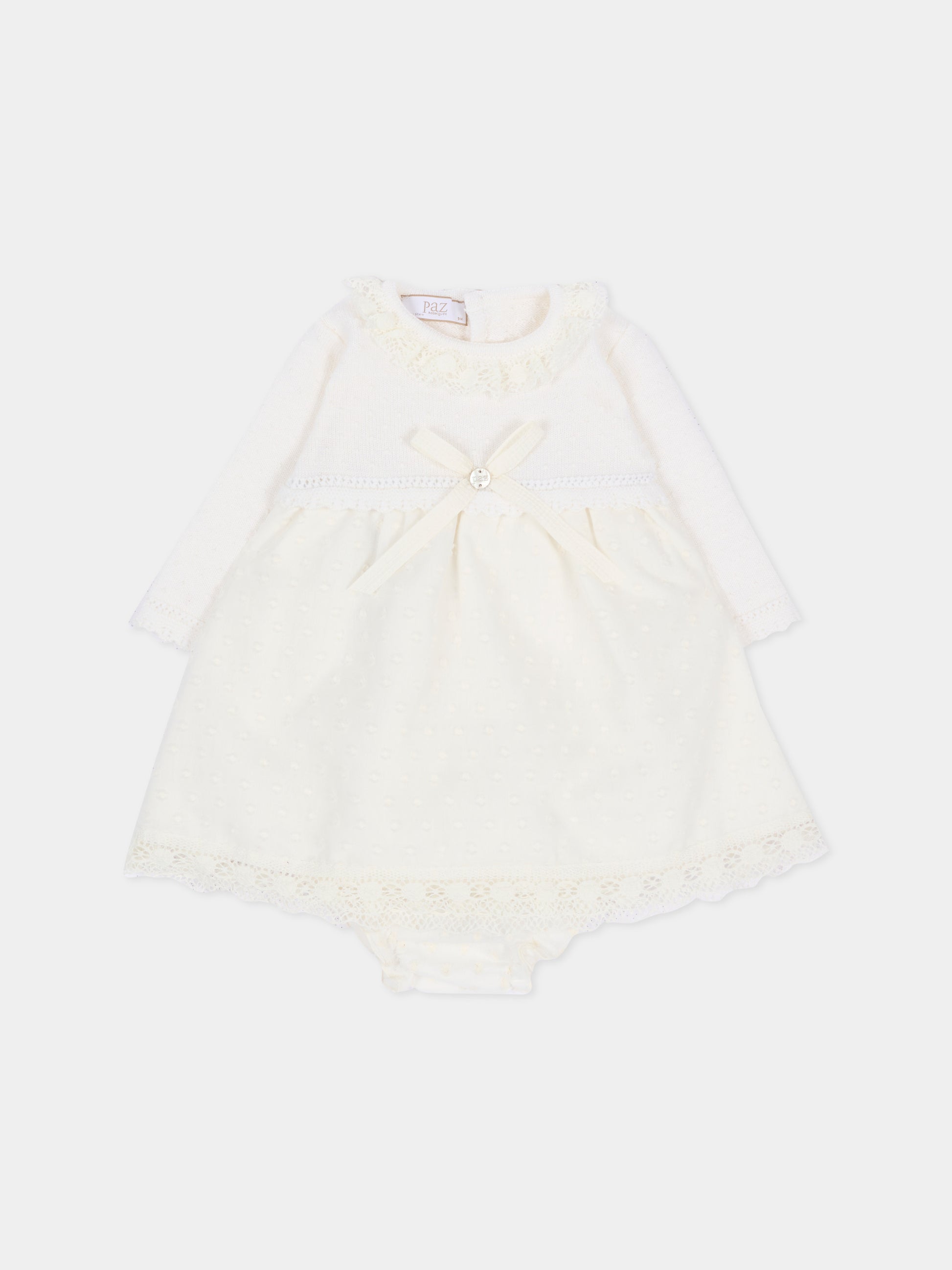 Abito elegante avorio per neonata,Paz Rodríguez,104 114017 6060 H56