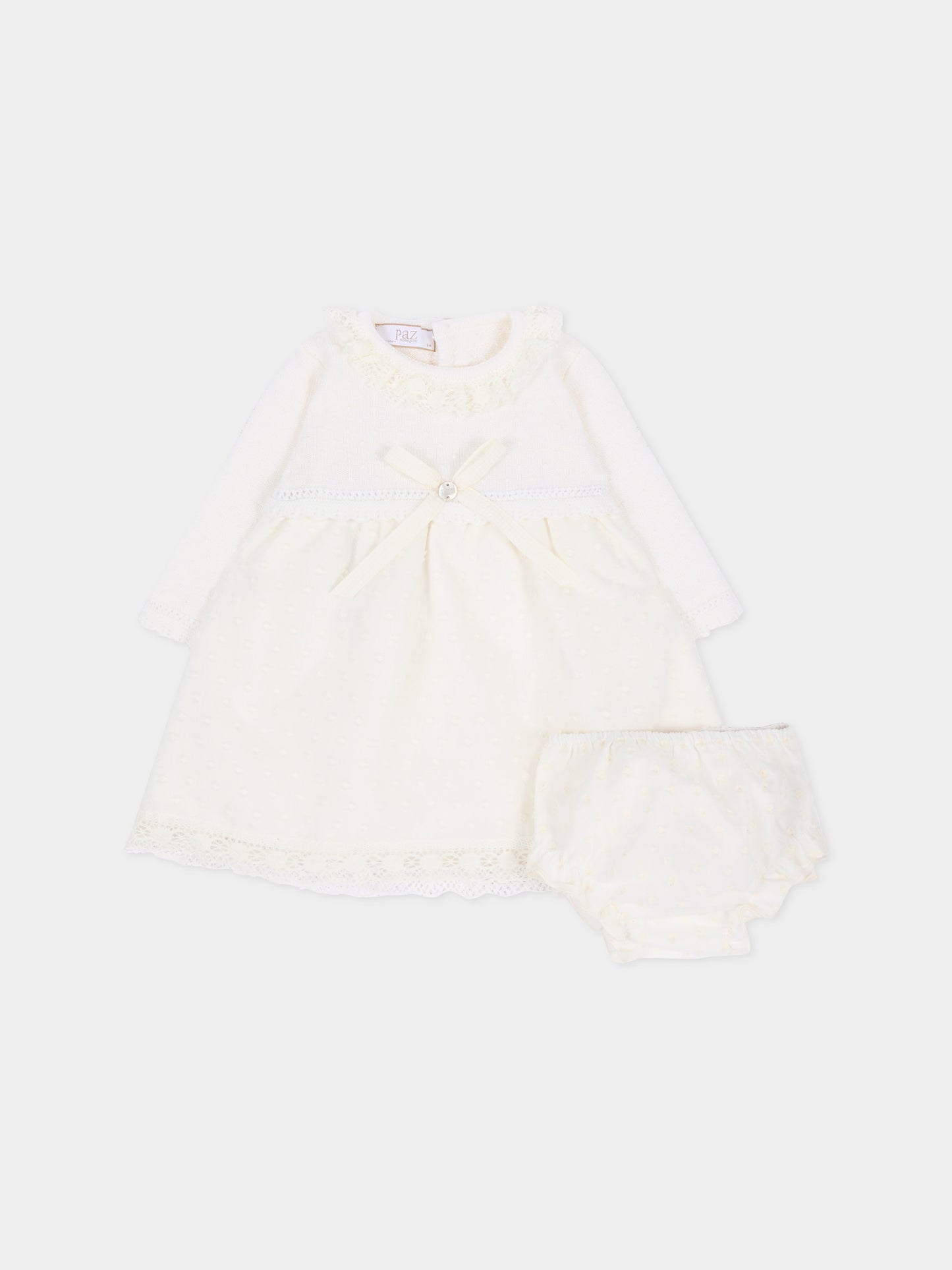 Abito elegante avorio per neonata,Paz Rodríguez,104 114017 6060 H56