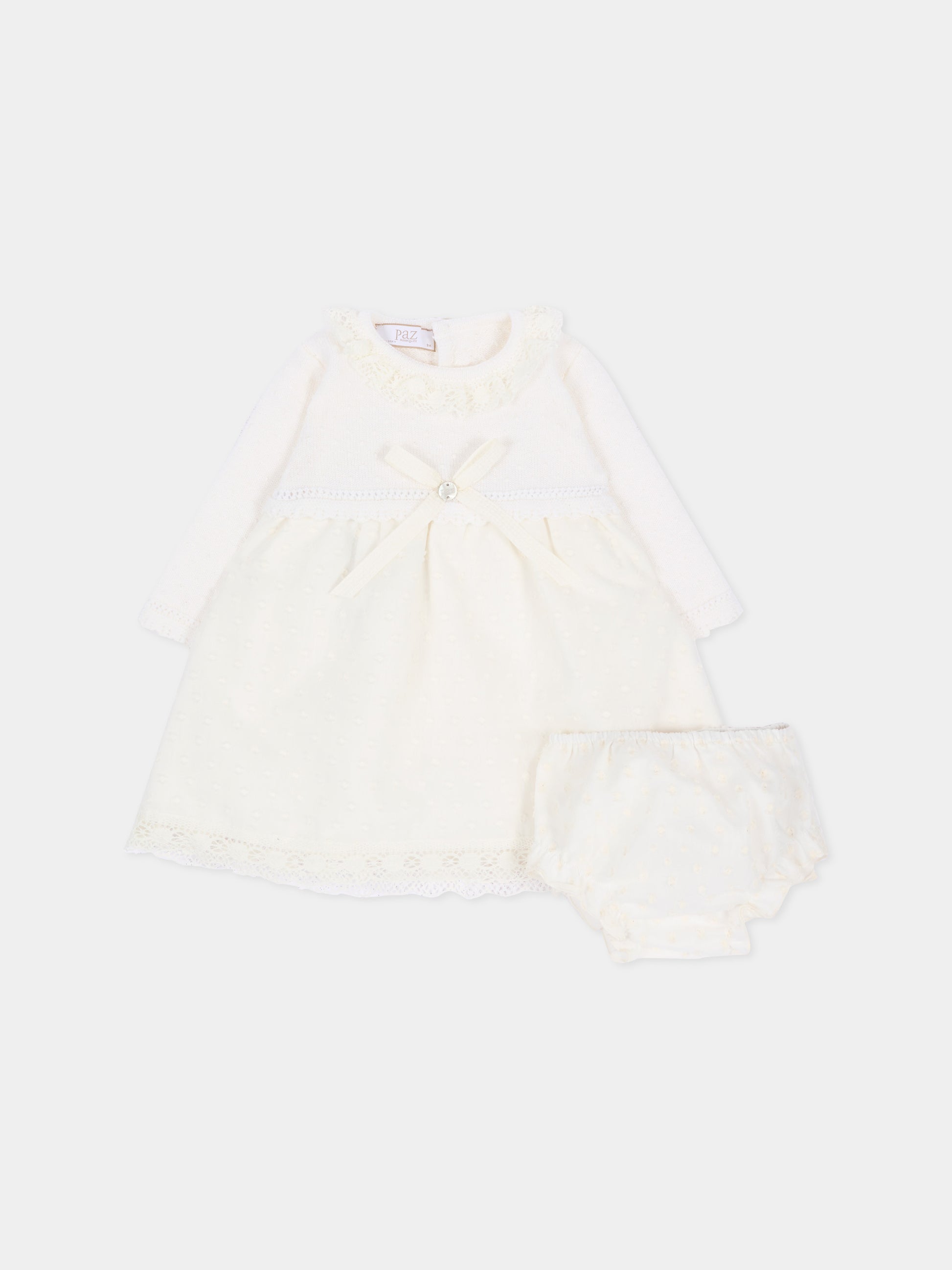 Abito elegante avorio per neonata,Paz Rodríguez,104 114017 6060 H56