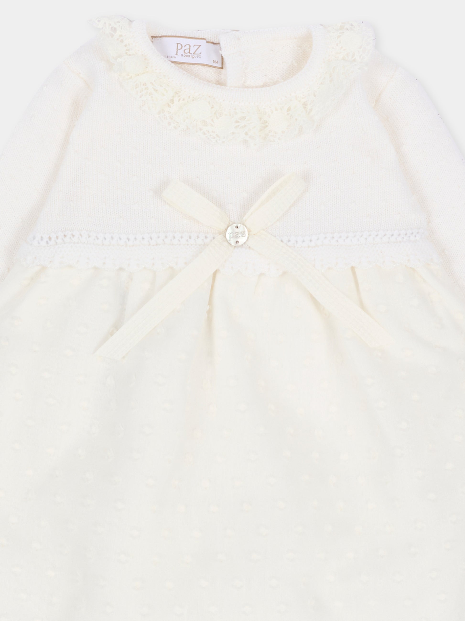 Abito elegante avorio per neonata,Paz Rodríguez,104 114017 6060 H56