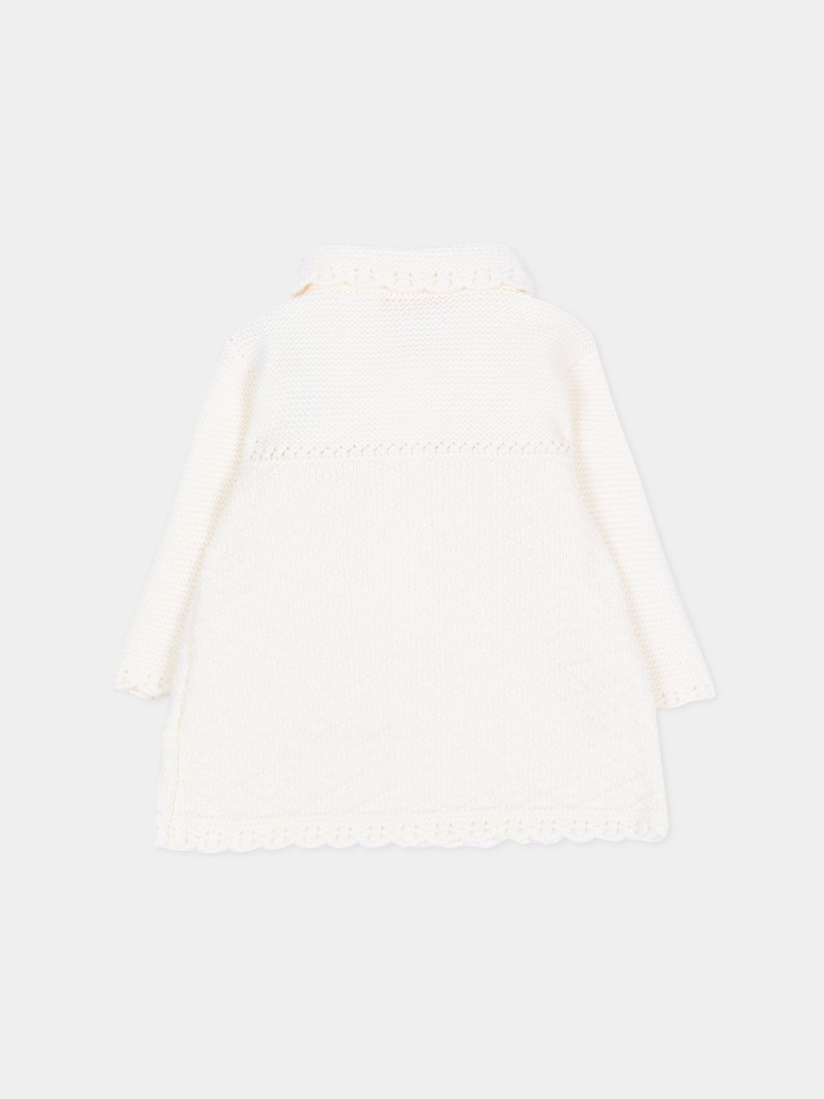 Cappotto avorio per neonata in maglia,Paz Rodríguez,009 114026 60 H56