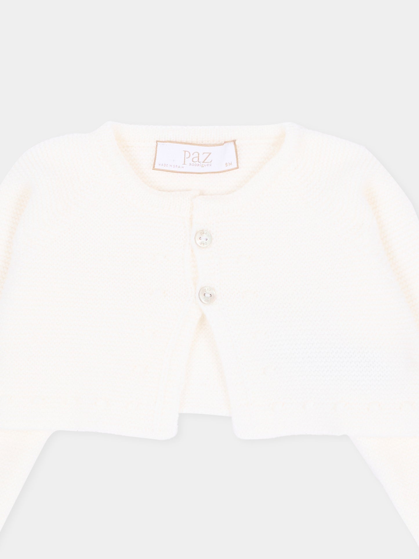Cardigan avorio per neonati in maglia,Paz Rodríguez,001 112834 60 H56