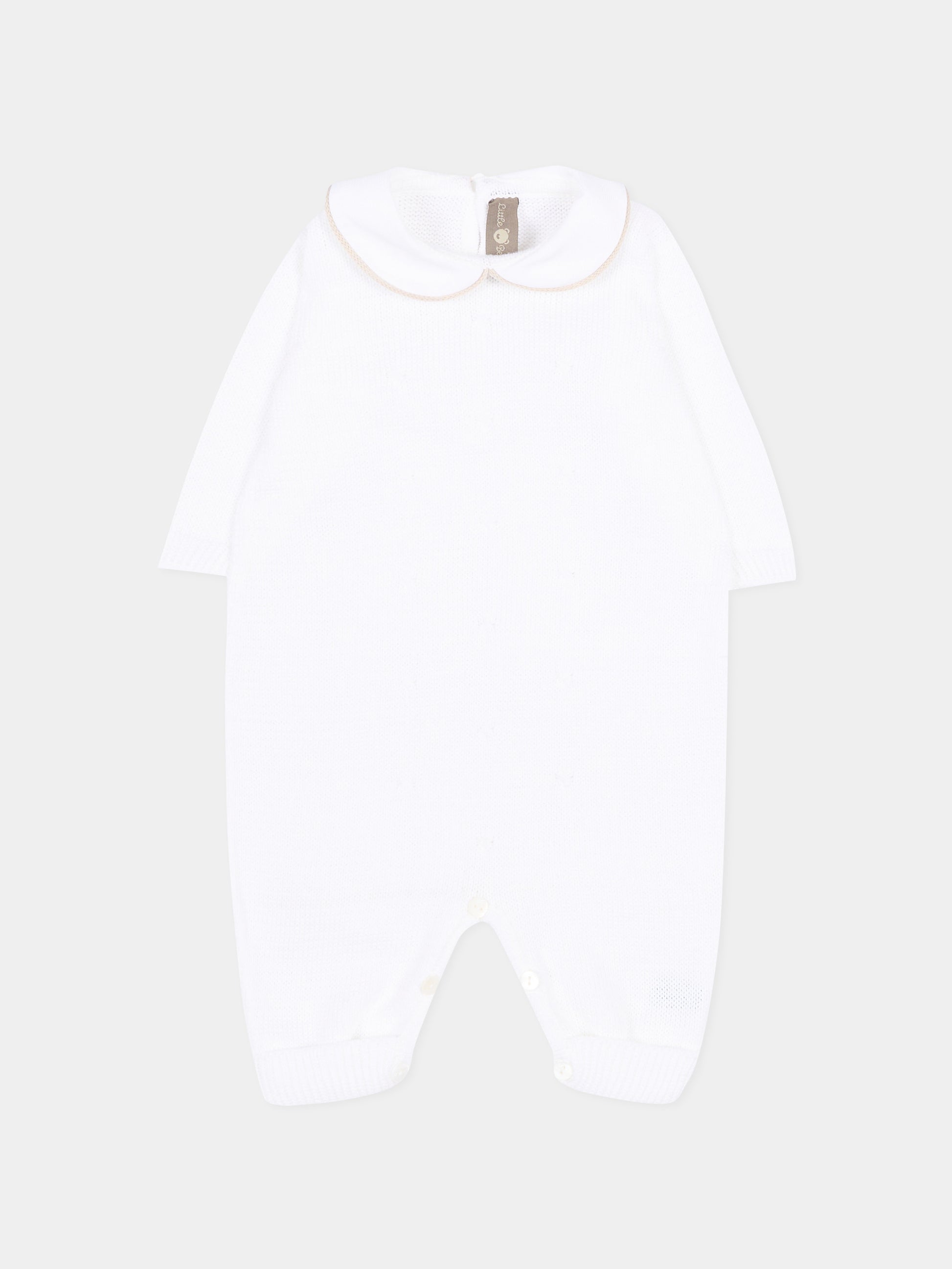 Tutina bianca per neonati con colletto,Little Bear,3128/S BCO/CORDA