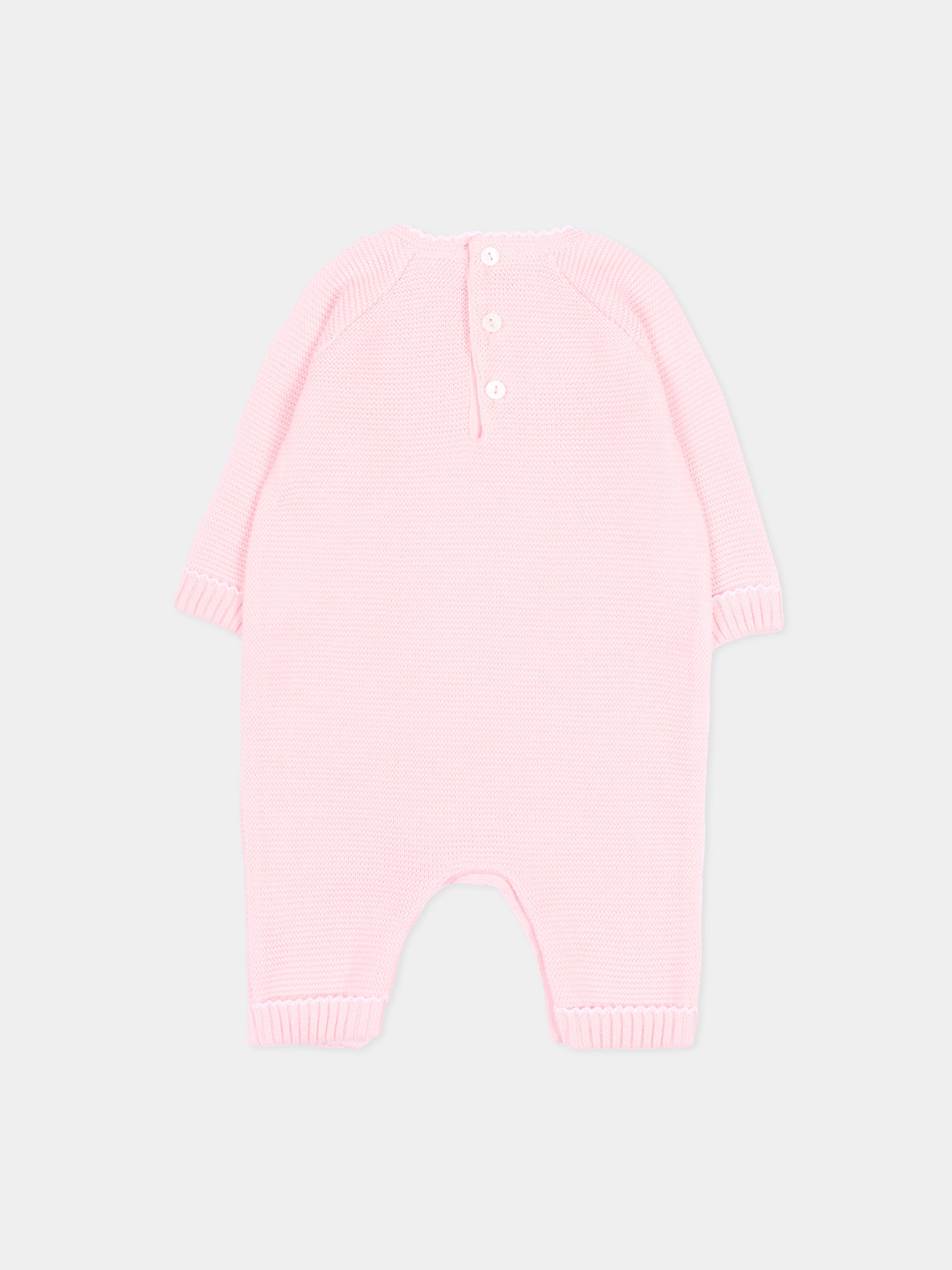 Tutina rosa per neonata in maglia,Little Bear,3103 ROSA M/BCO
