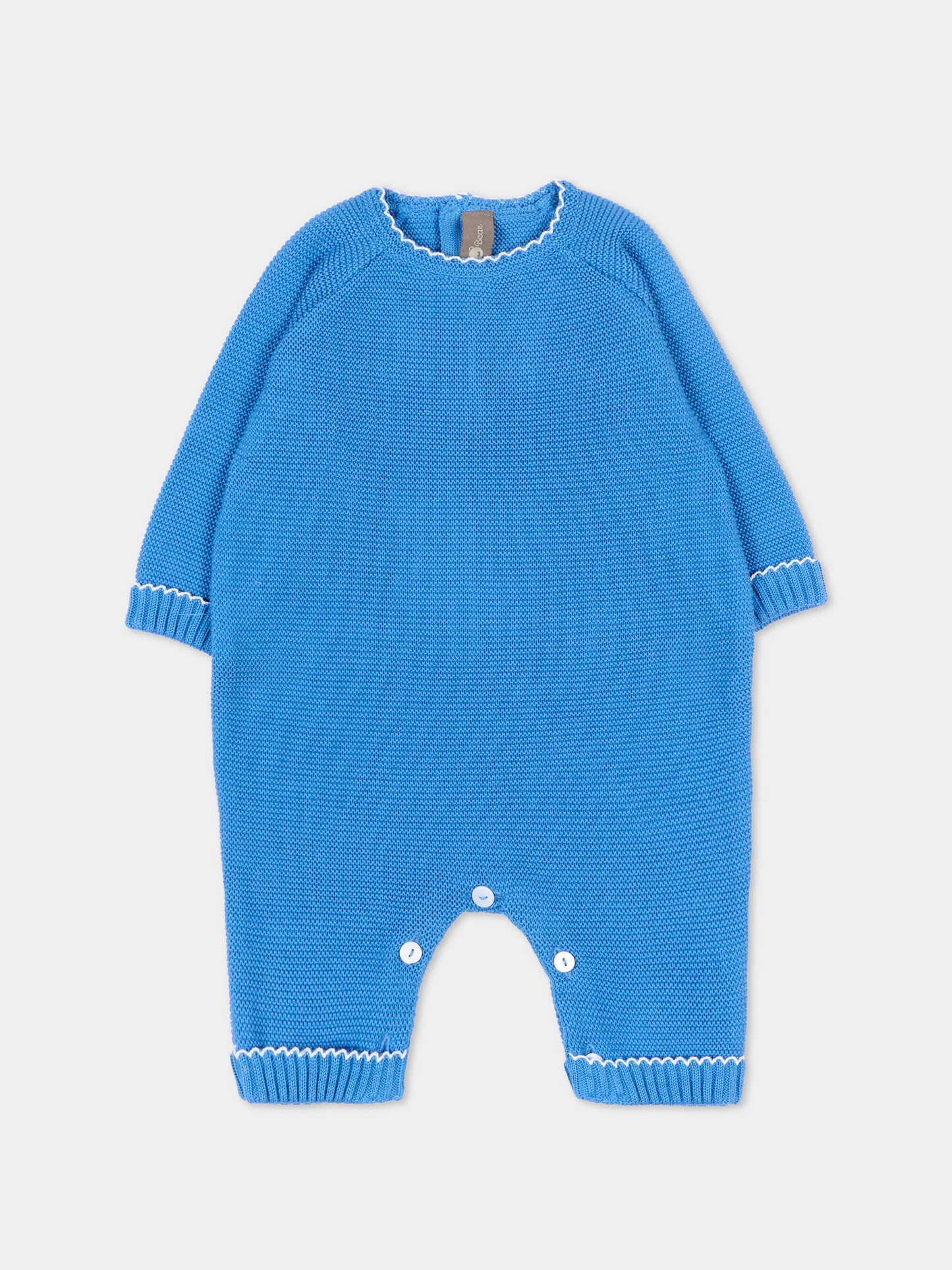 Tutina azzurra per neonato in maglia,Little Bear,3103 AZZURRO/BCO