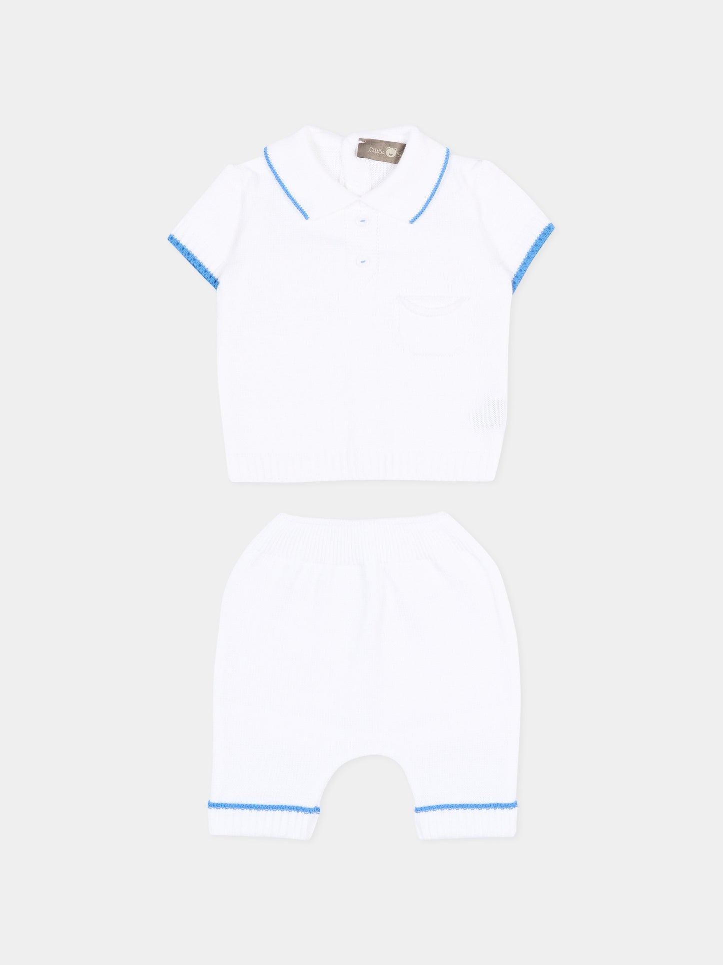 Completo nascita bianco per neonato,Little Bear,3134 BCO/AZZURRO