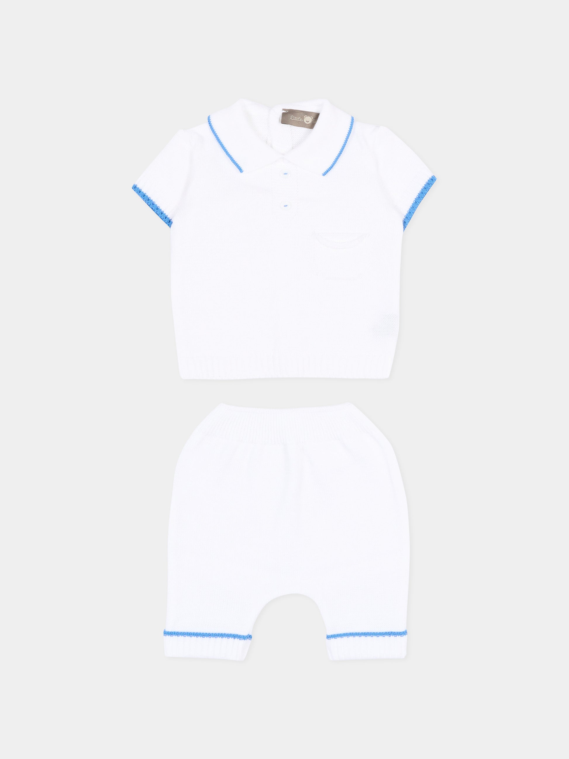 Completo nascita bianco per neonato,Little Bear,3134 BCO/AZZURRO