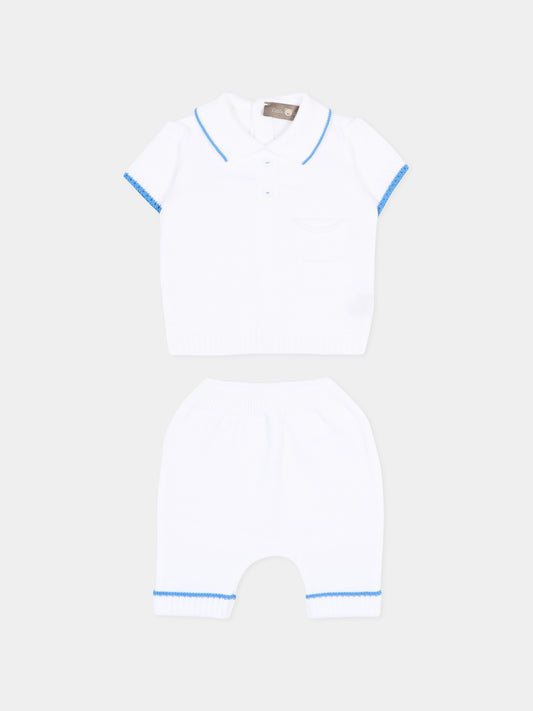 Completo nascita bianco per neonato,Little Bear,3134 BCO/AZZURRO