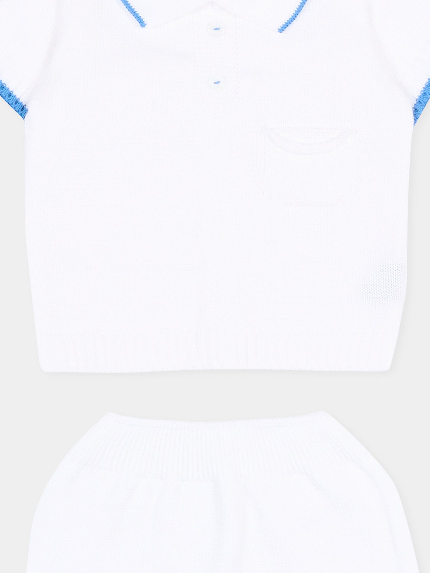 Completo nascita bianco per neonato,Little Bear,3134 BCO/AZZURRO