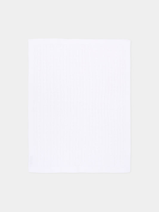 Coperta bianca per neonati a trecce,Little Bear,3107 BIANCO