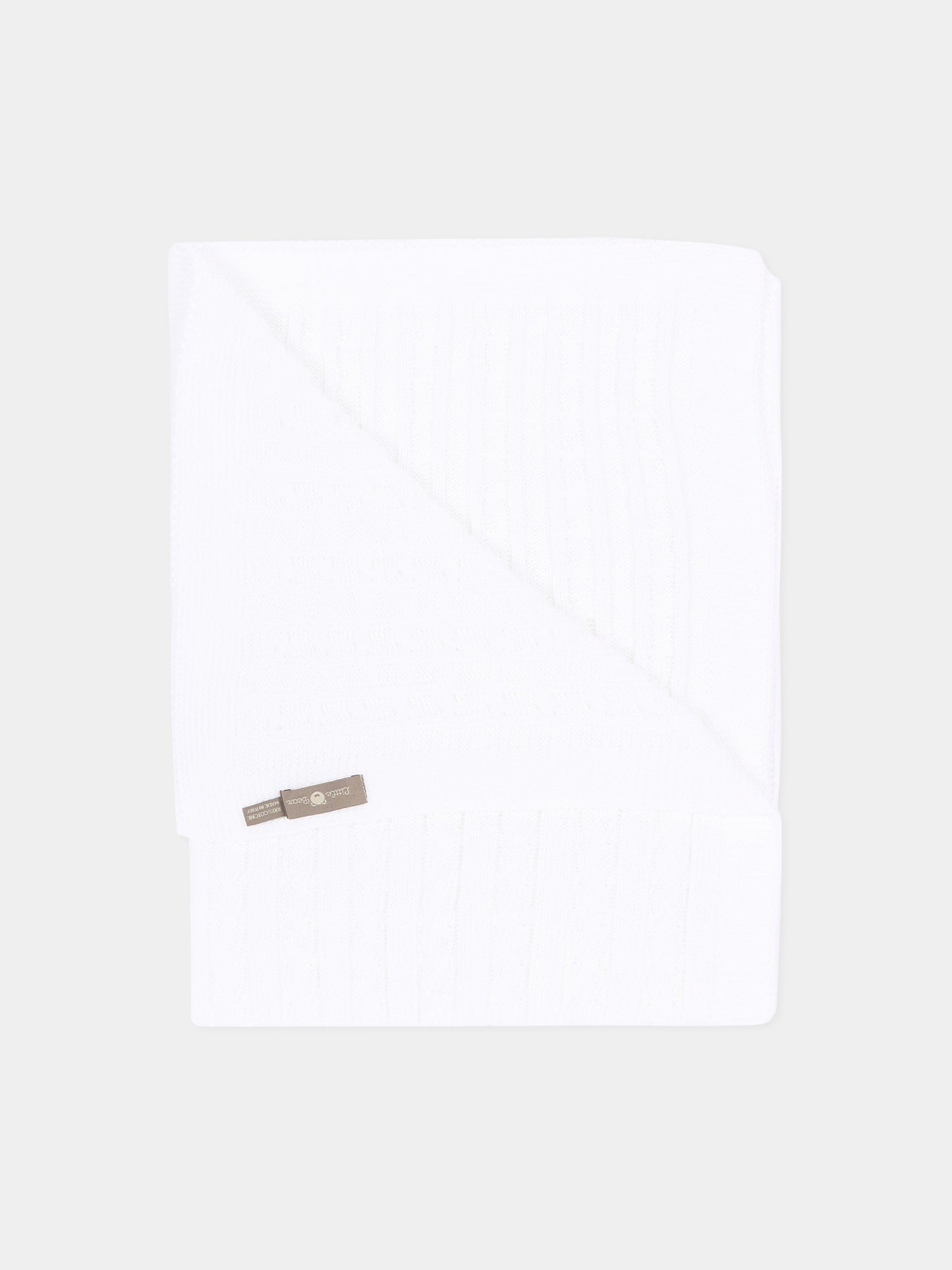 Coperta bianca per neonati a trecce,Little Bear,3107 BIANCO