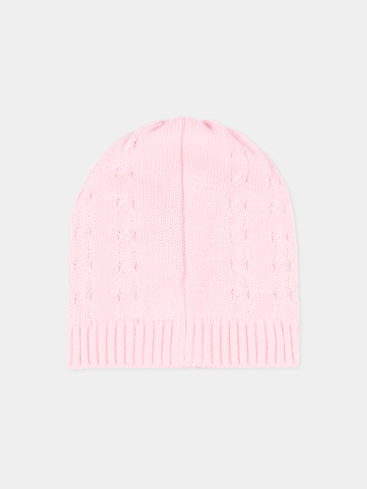 Cappellino rosa per neonata a trecce,Little Bear,3112 ROSA M
