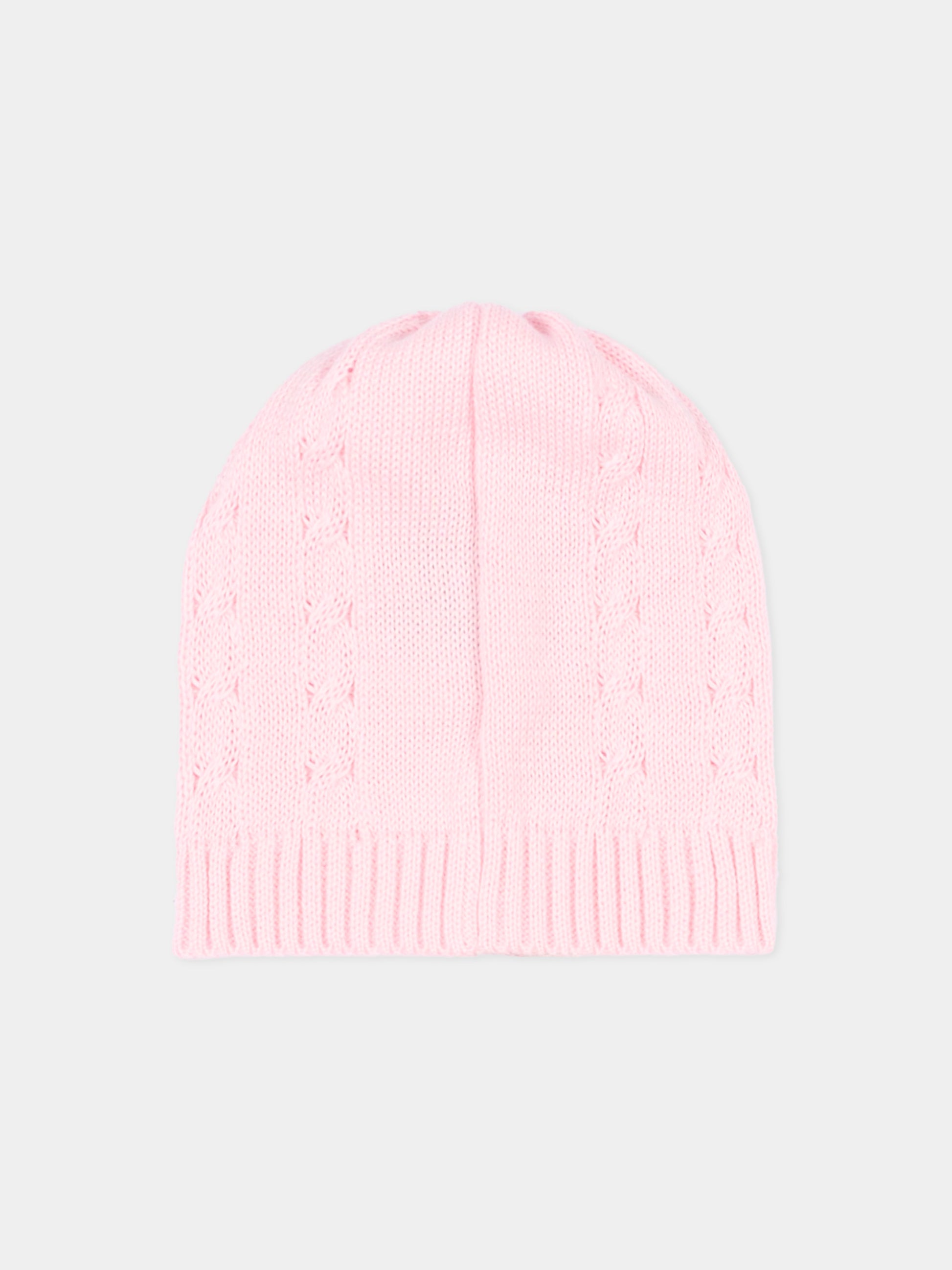 Cappellino rosa per neonata a trecce,Little Bear,3112 ROSA M