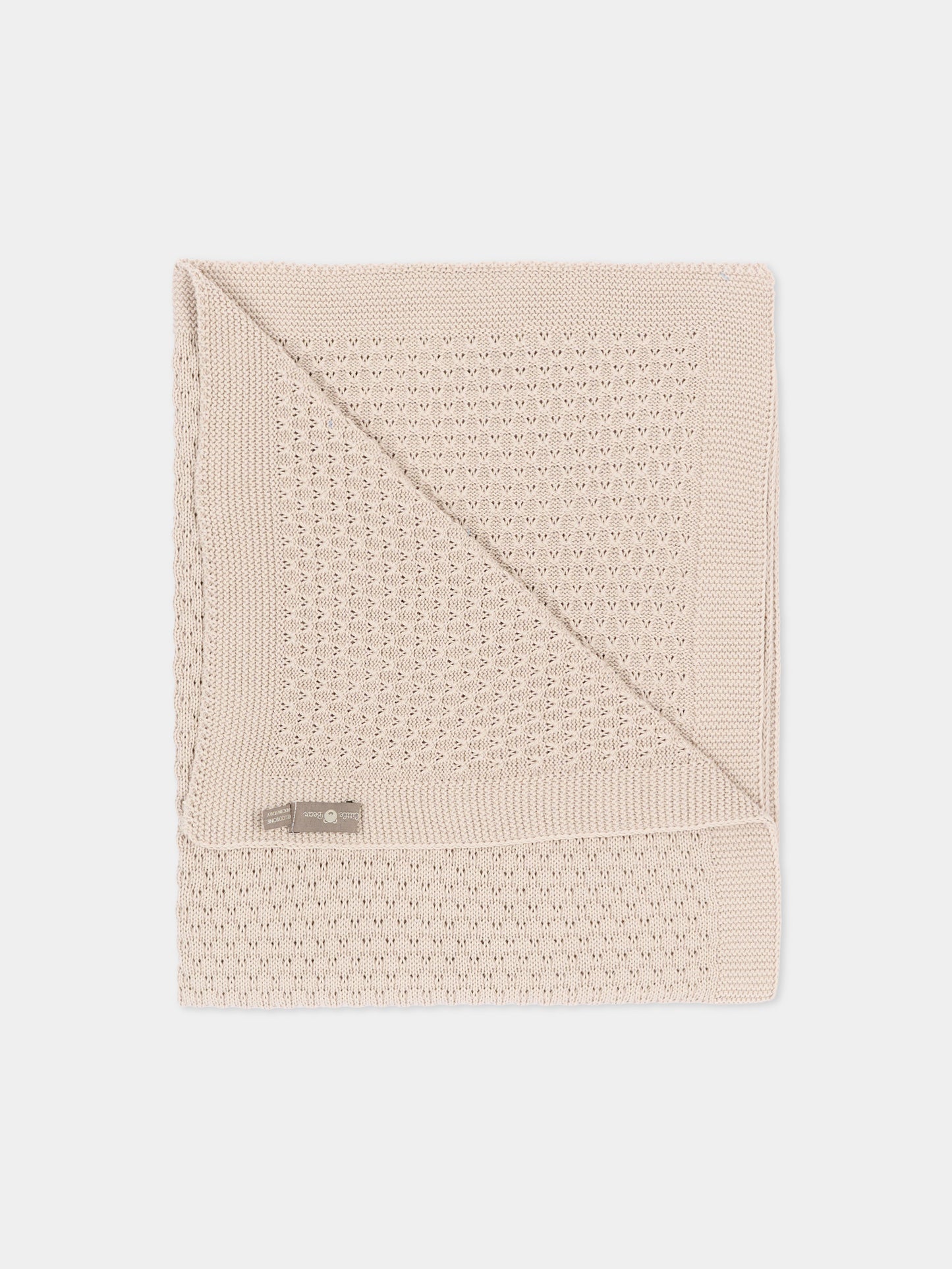 Copertina beige per neonati traforata,Little Bear,3113 CORDA