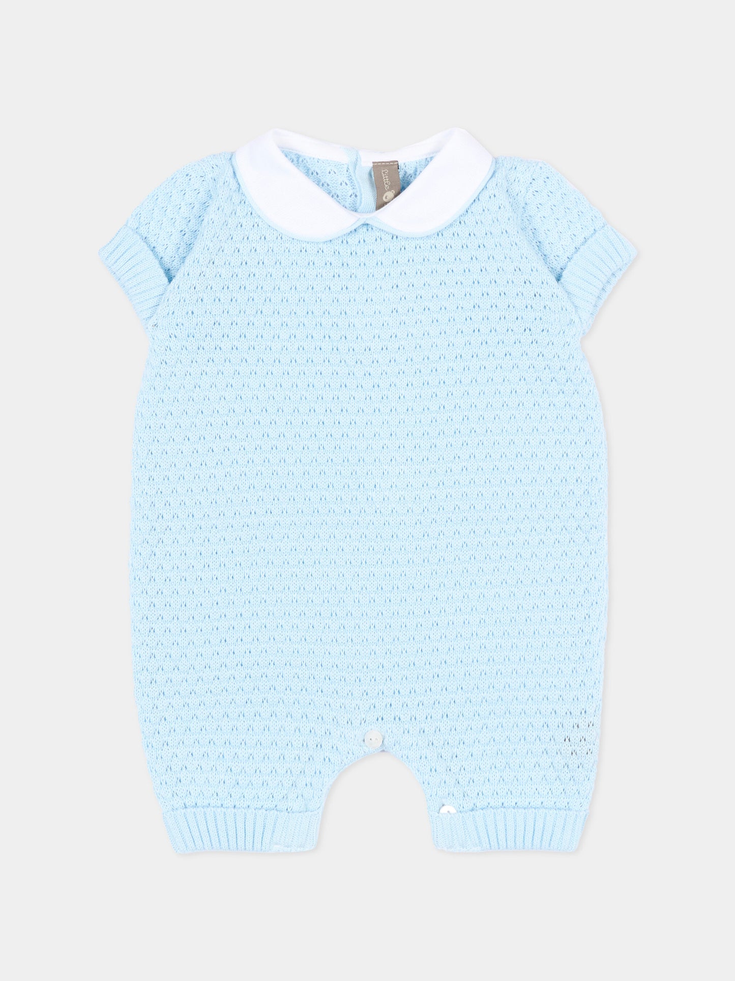 Pagliaccetto celeste per neonato traforato,Little Bear,3114 CIELO