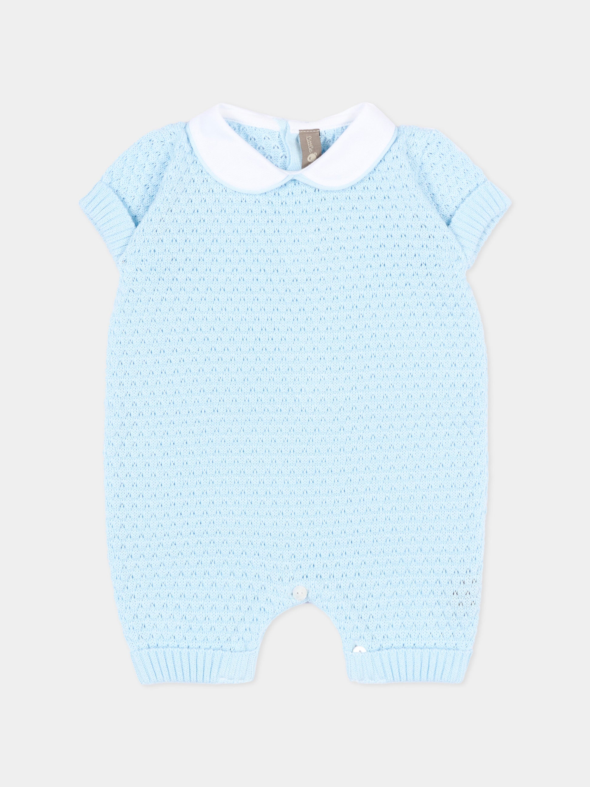 Pagliaccetto celeste per neonato traforato,Little Bear,3114 CIELO