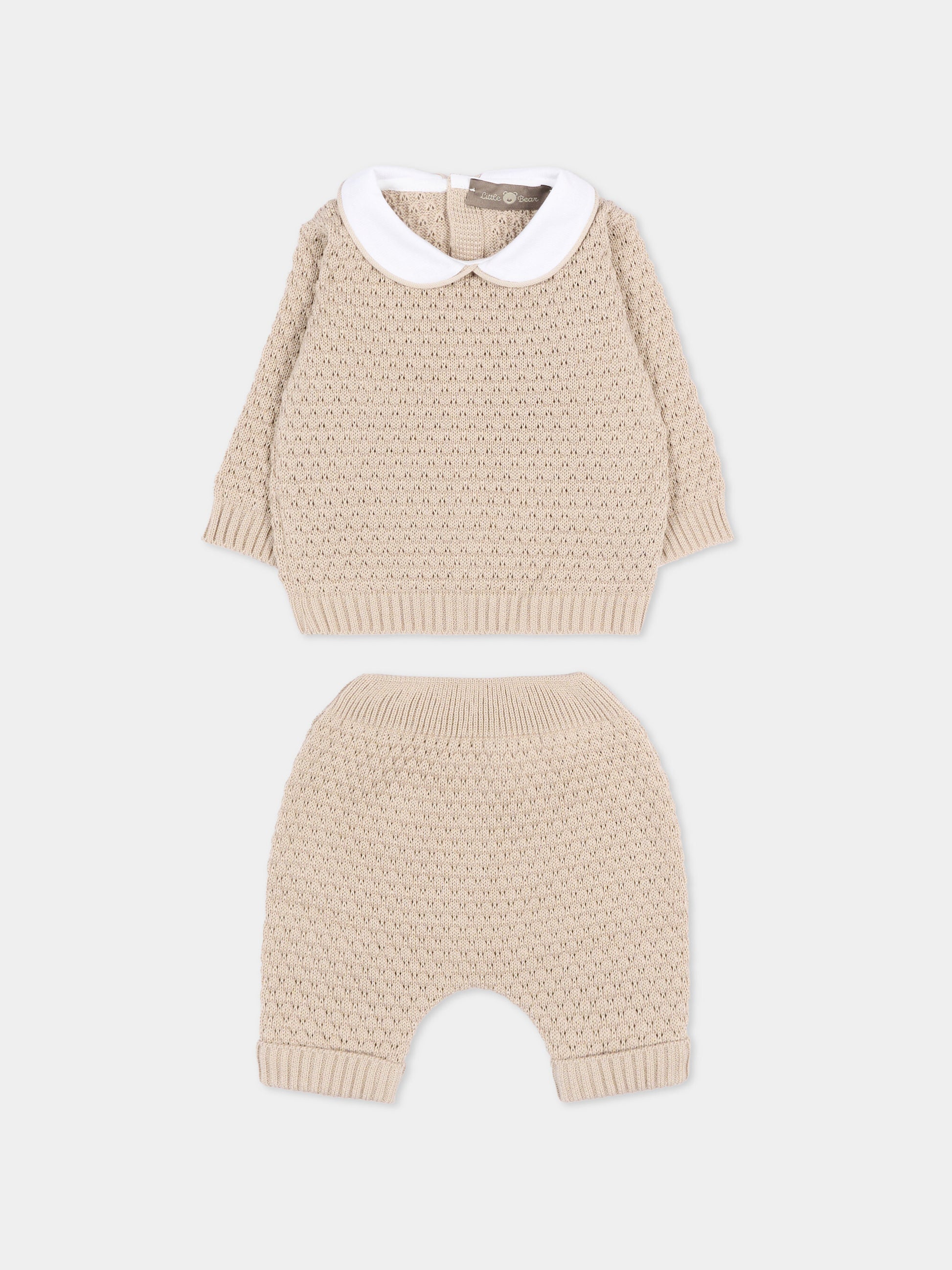 Completo nascita beige per neonati traforato,Little Bear,3115 CORDA