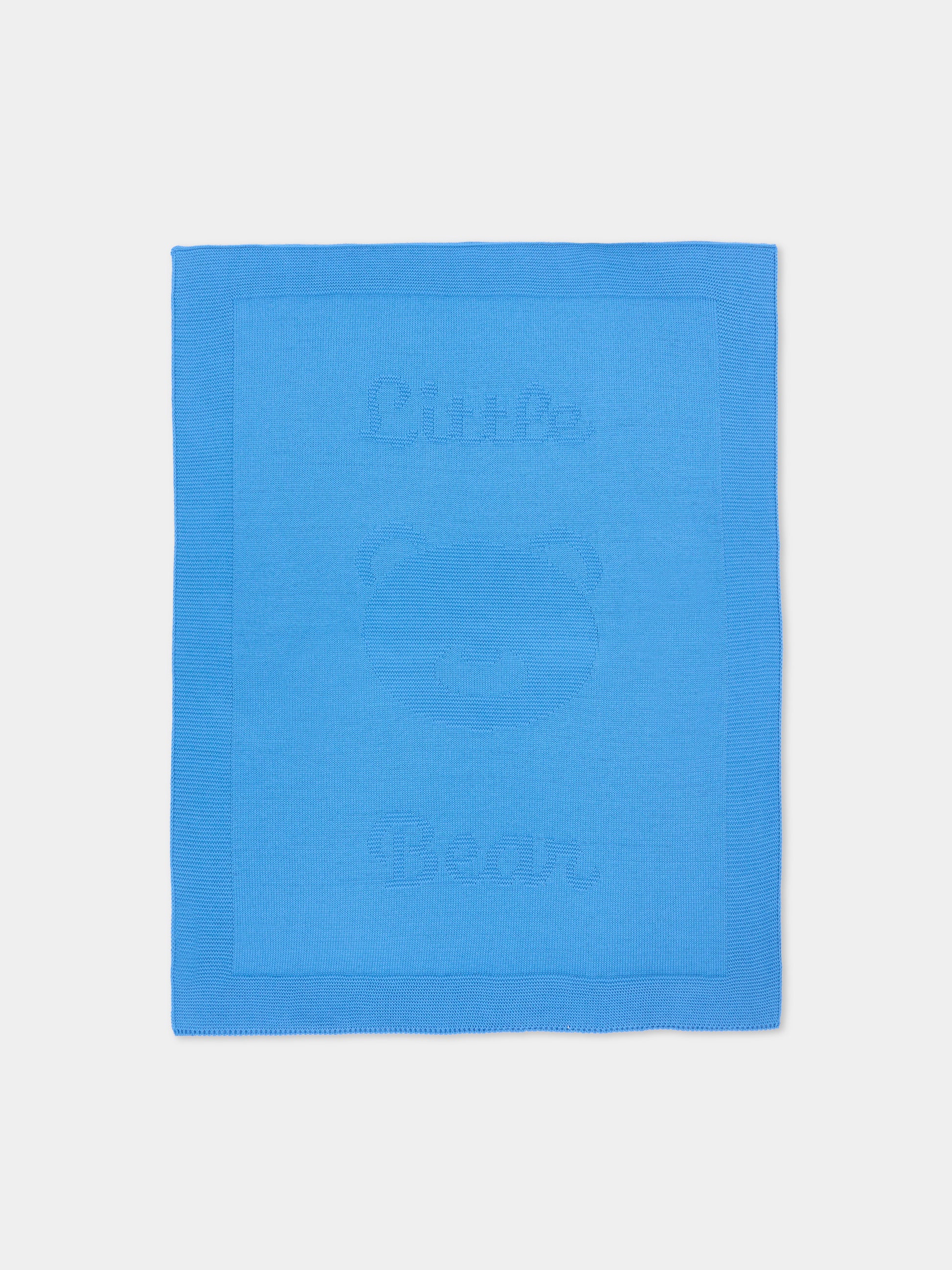 Coperta azzurra per neonato con orsetto,Little Bear,3119 AZZURRO