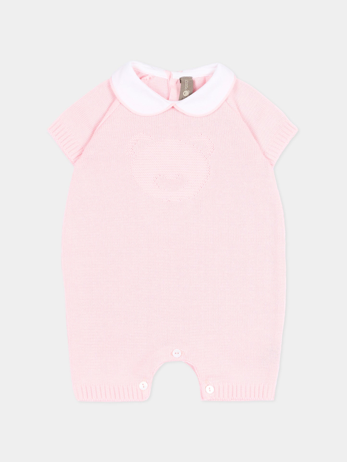 Pagliaccetto rosa per neonata con orsetto,Little Bear,3120 ROSA M